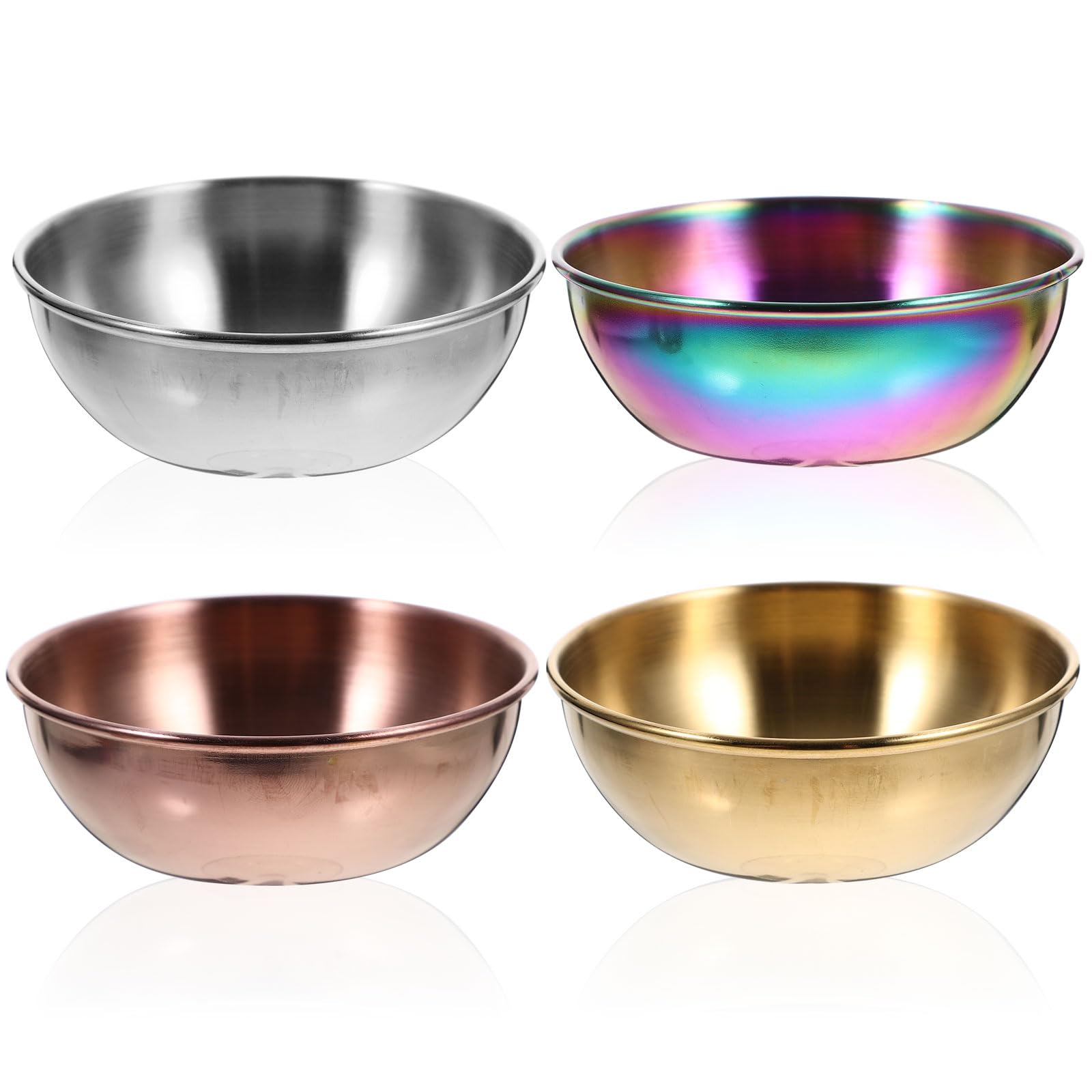 4-Piece Stainless Steel Sauce Dishes Set - Versatile Condiment Bowls for Appetizers, Dips & Kitchen Use | Durable, Easy-Clean Mini Serving Plates | Perfect for Parties, Restaurants & Home Dining