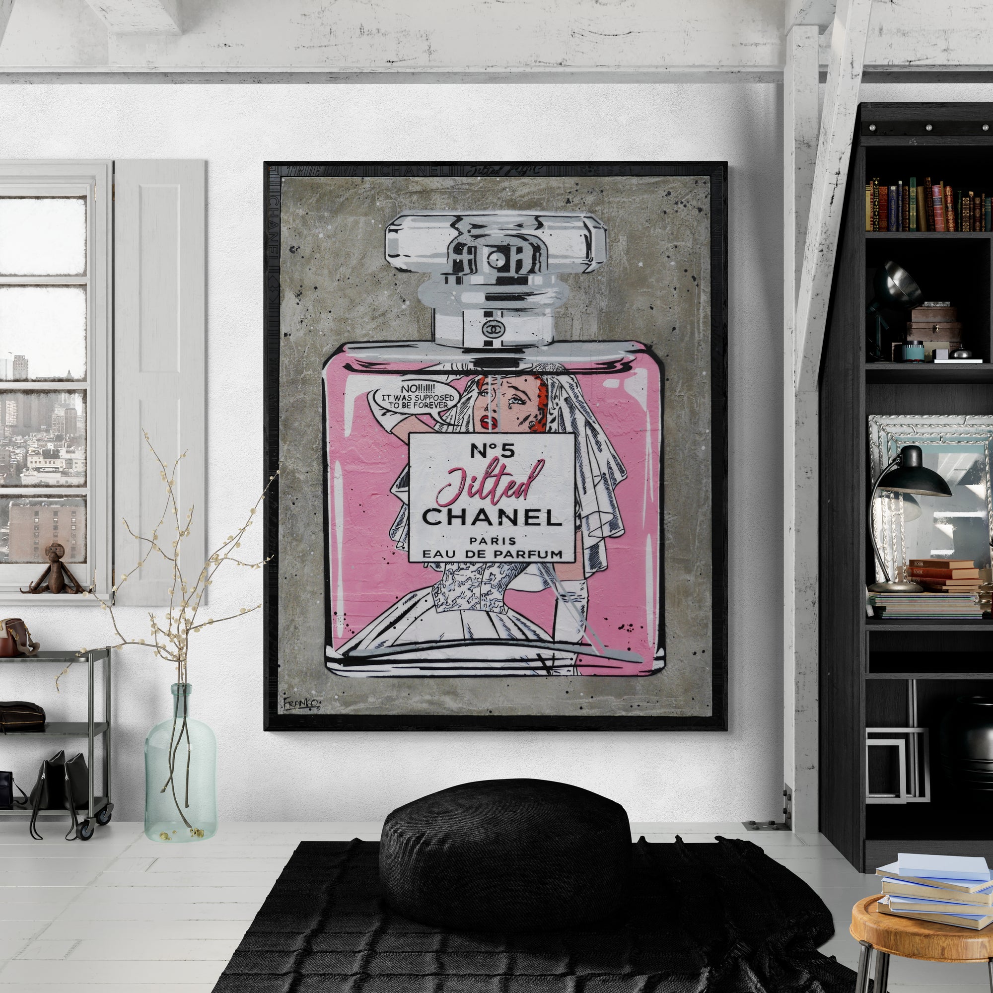 120cm x 150cm Industrial Concrete Urban Pop Art Canvas Painting - Modern Abstract Wall Decor for Living Room, Bedroom & Office - Custom Etched Frame Included