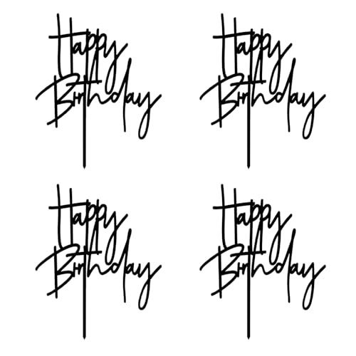 4 Pcs Black Cake Topper 3