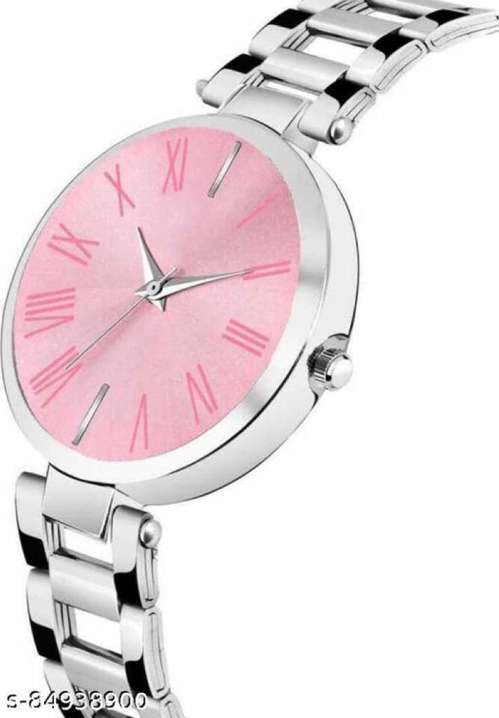 LAKSH Women's Stainless Steel Casual Watch (SR-460 AT-460) - Silver Fashion Watch for Everyday Wear, Office & Outdoor Activities
