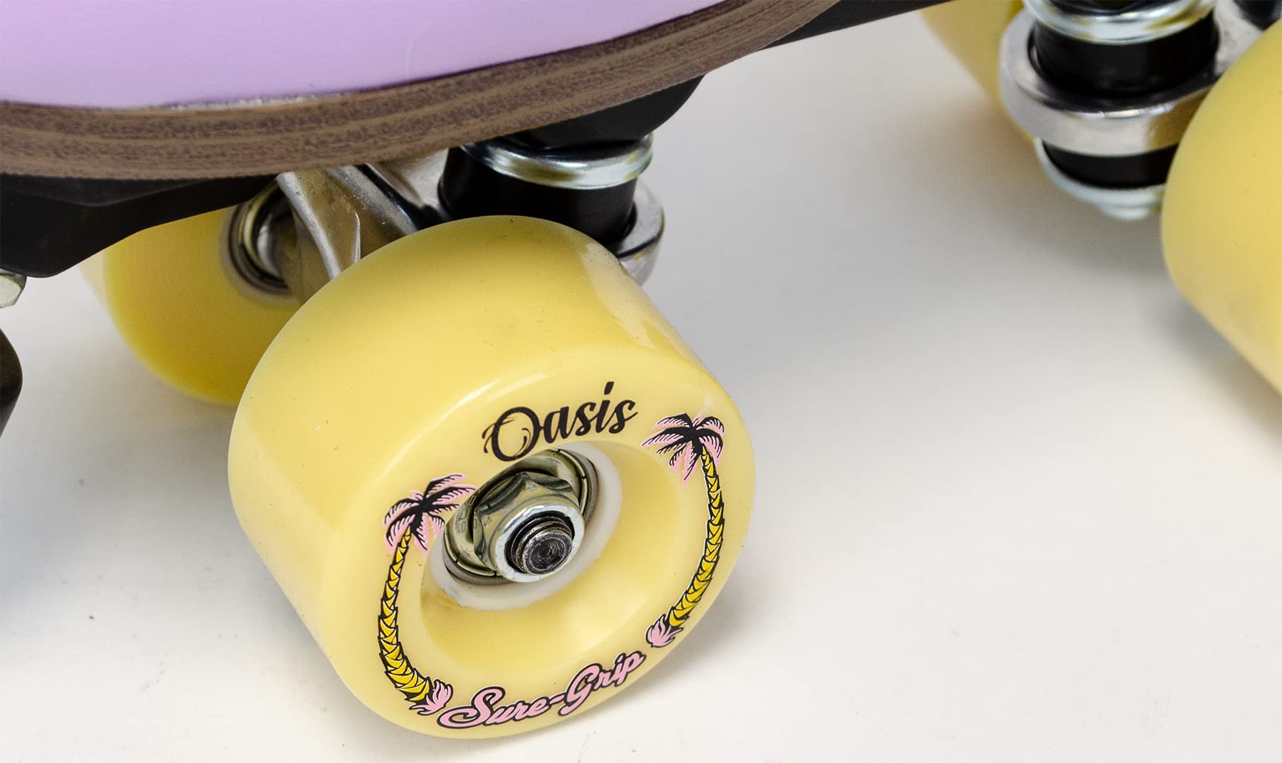 Sure-Grip Lavender Oasis Outdoor Roller Skates for Women & Men - Comfortable Quad Skates for Street, Park & Trail Skating - Perfect for Beginners & Pros (Use at Skate Parks, Outdoor Rinks & City Streets)
