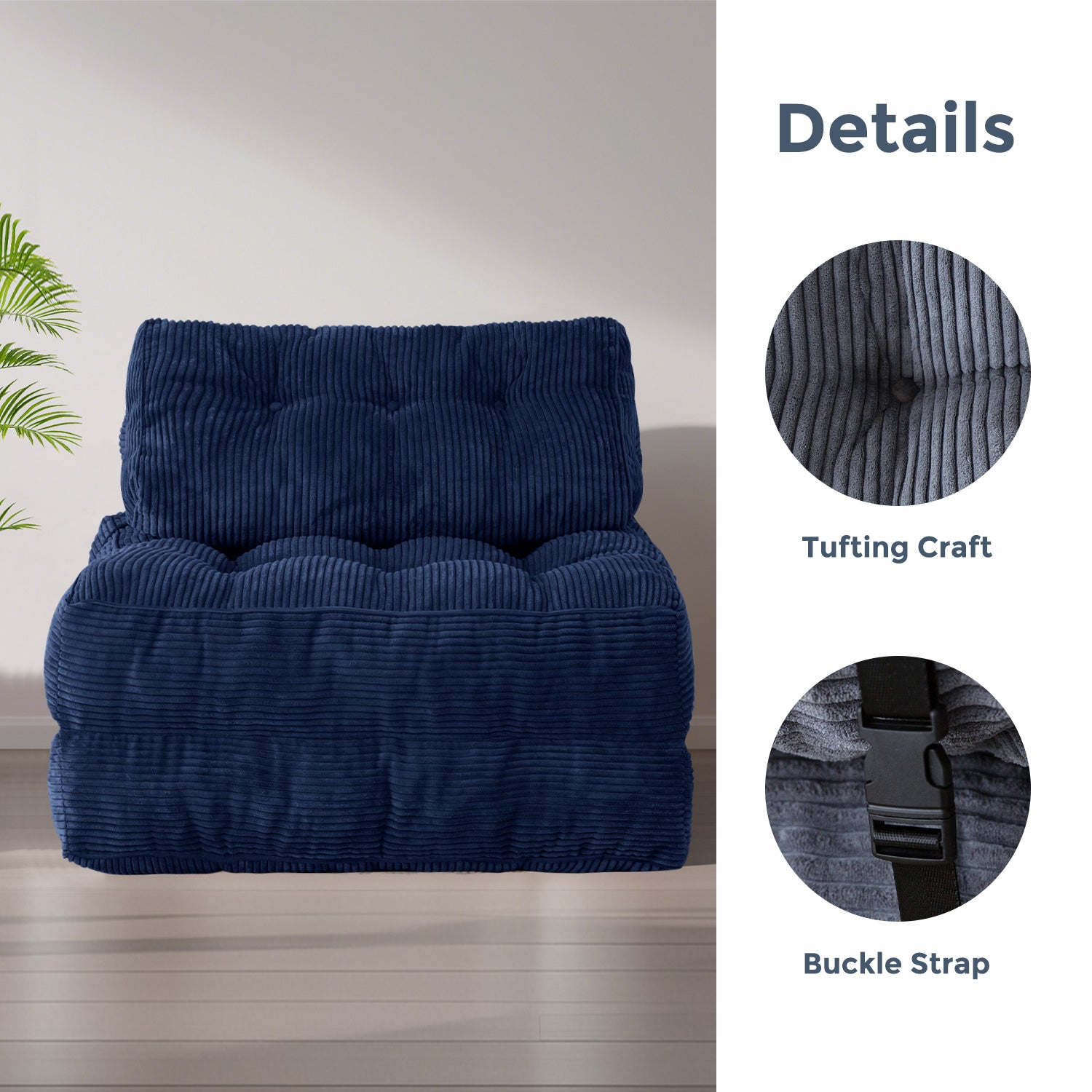 MAXYOYO Corduroy Sofa Bed - Convertible Sleeper Chair with Back Support | Comfortable for Living Room, Guest Room & Small Spaces