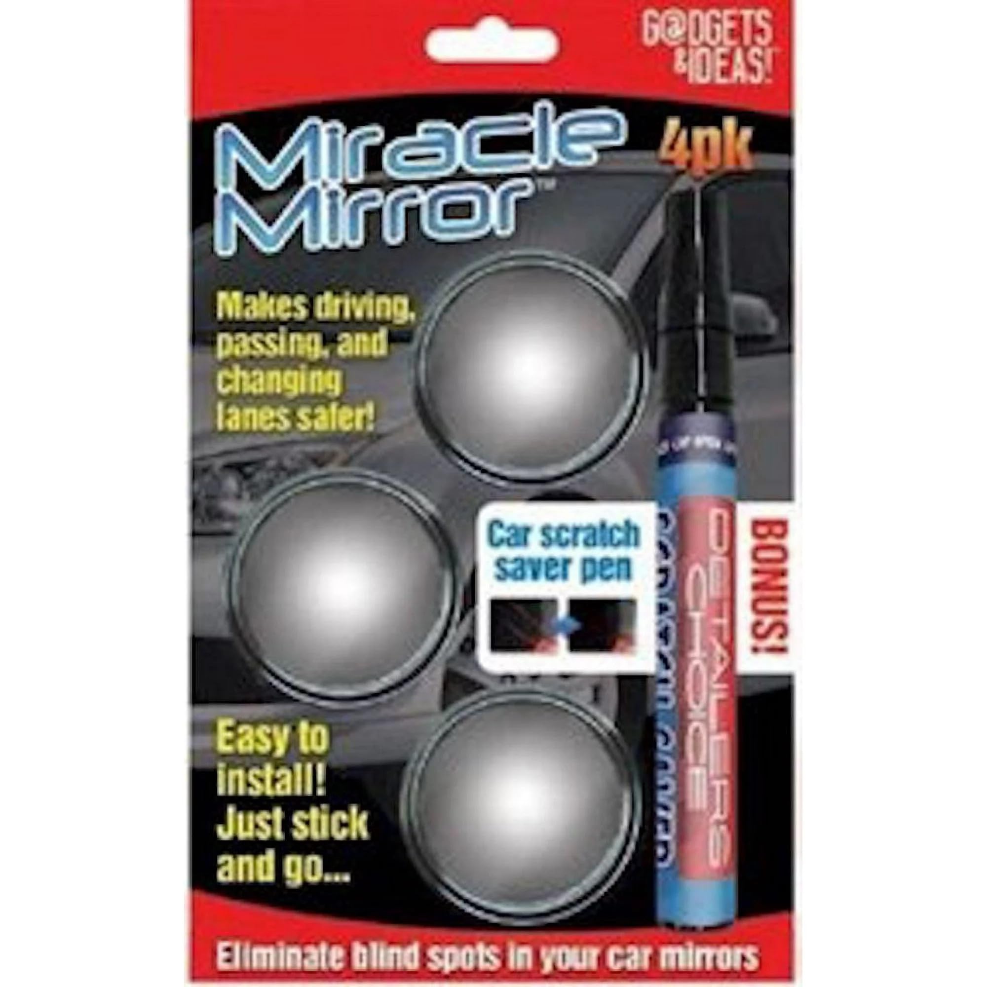 Miracle Mirror 3 Pack with Bonus Scratch Saver Pen - Car Mirror Repair Filler for Scratches & Etches - Restores Perfect Clarity - Ideal for Car Windshields, Headlights & Glass Surfaces