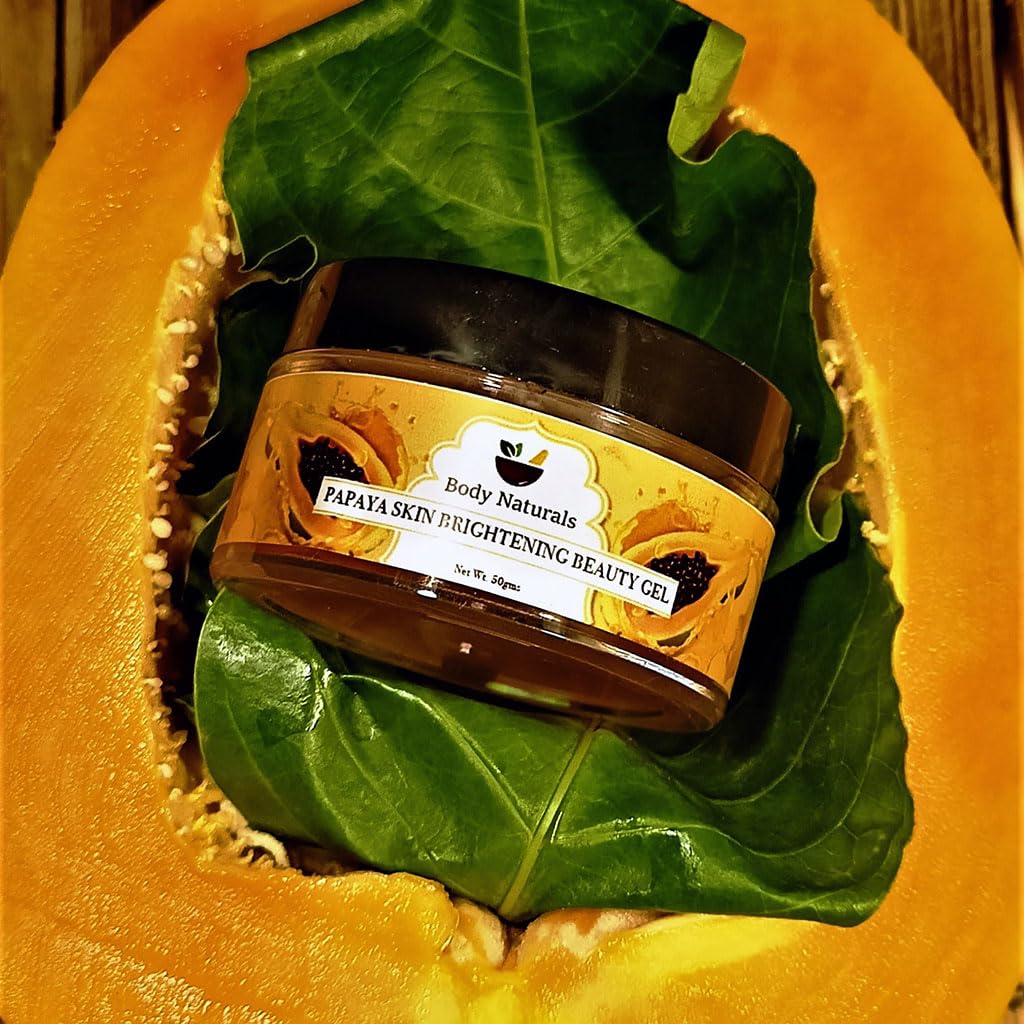 BODY NATURALS HERBS4U Papaya Skin Hydrating Face Massage Gel (50g) - Brightening Moisturizer for Dark Circles & Skin Clarity | Lightweight Formula, Paraben & Sulfate Free | Perfect for Night Routine & Travel Skincare