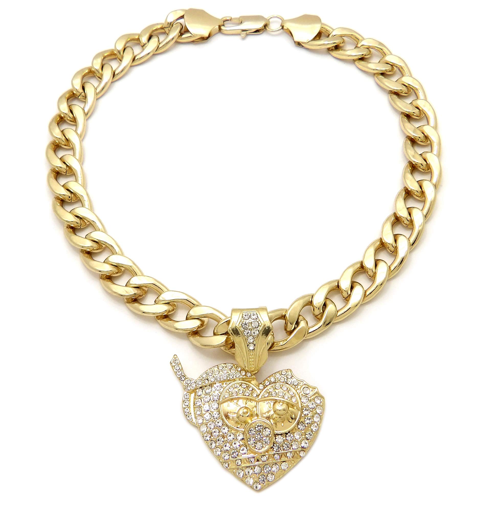 BLINGFACTORY Iced Out Hip Hop Chief Keef THOT Pendant with 11mm 18