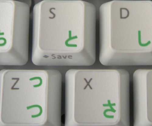 Japanese Hiragana Keyboard Stickers - Green Lettering on Clear Background for MacBook, Windows Laptop & PC - Perfect for Japanese Language Learners & Typing Practice
