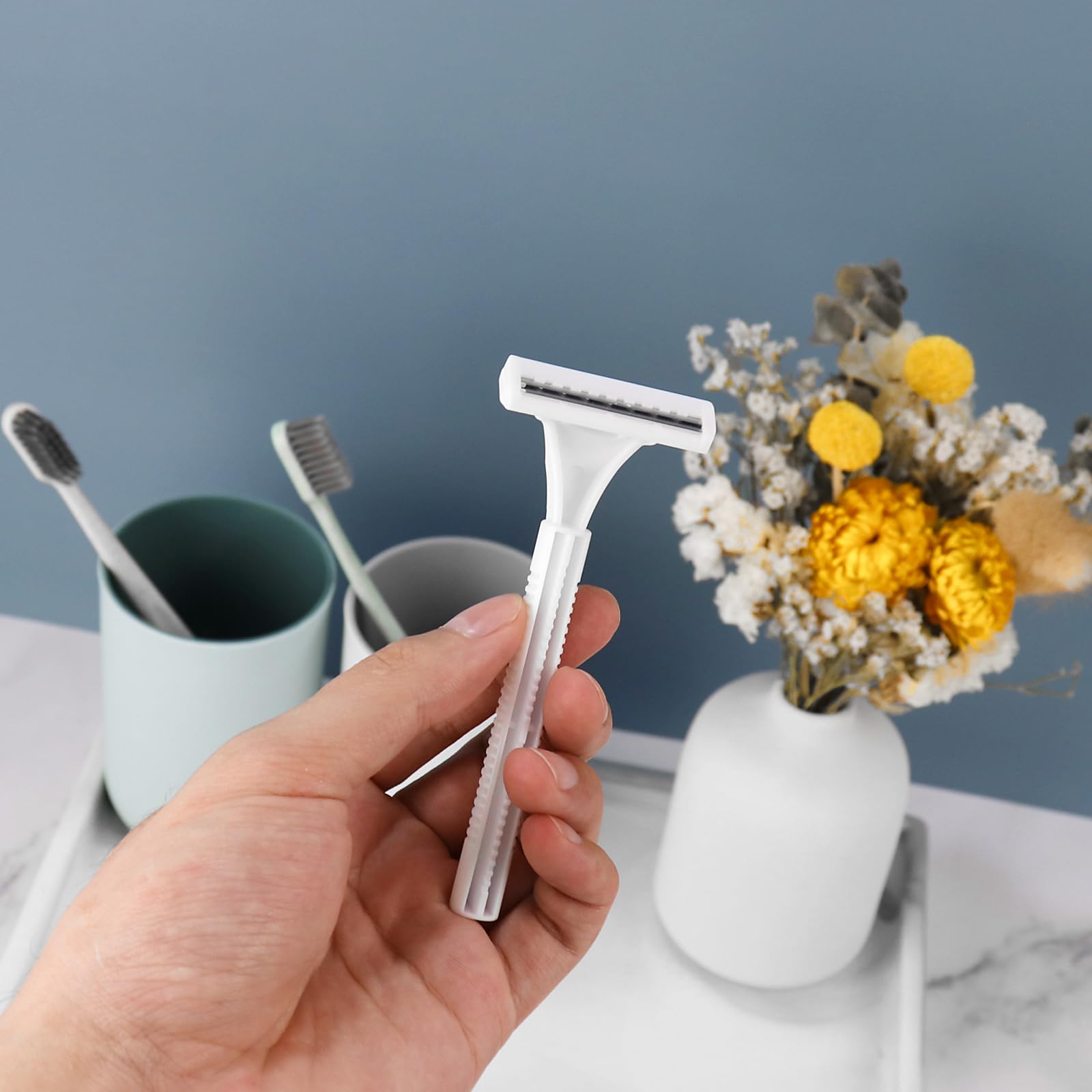 Bulk Disposable Razors with Blade Cover - 30 Individually Wrapped Razors with Shaving Cream for Travel, Hotels & Shelters | Ideal for Nursing Homes, Homeless Shelters & Charity Donations