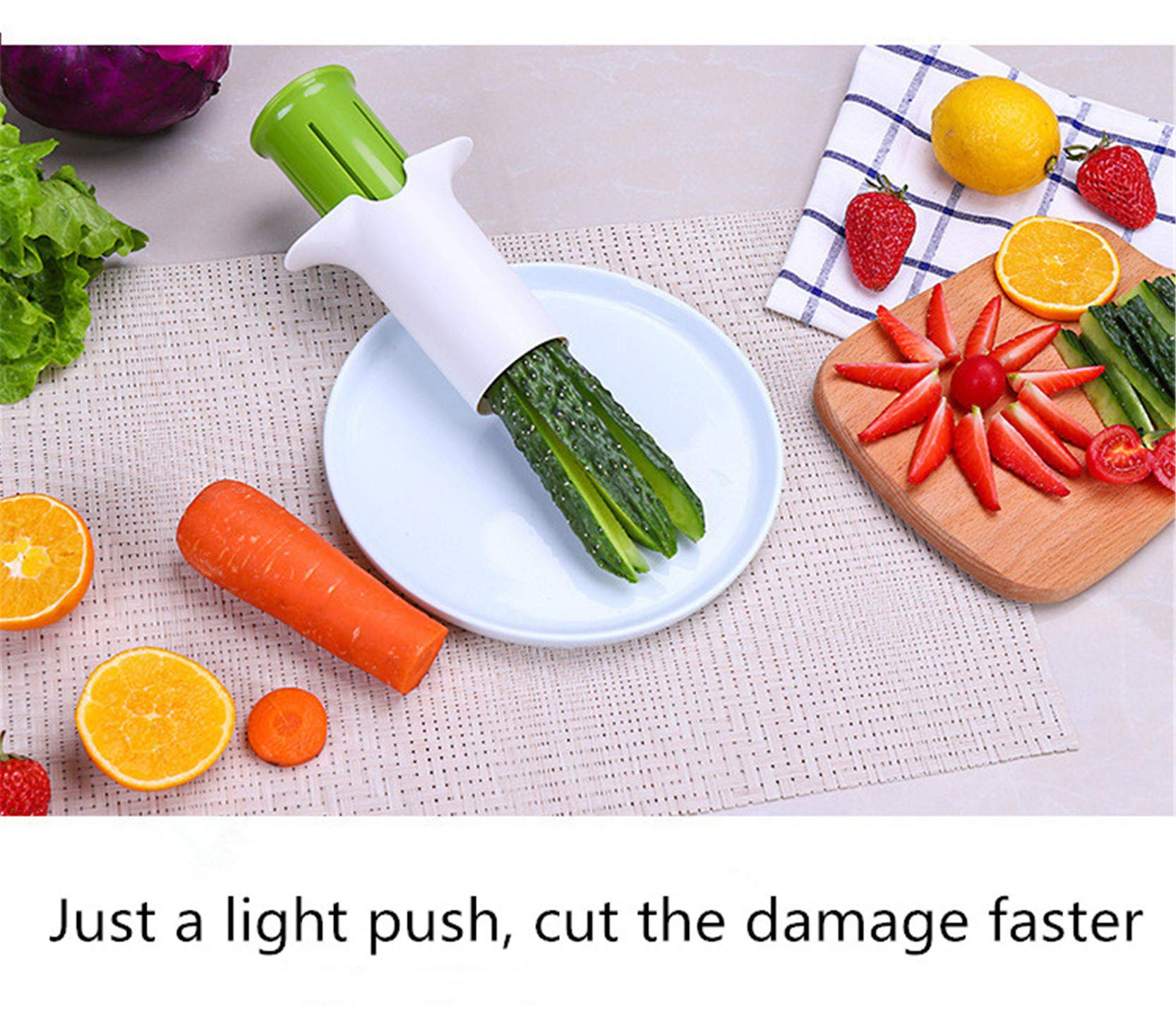 Strawberry Grape Cucumber Slicer - Multi-Function Vegetable Cutter for Carrot, Potato - Creative Kitchen Tool for Salad Making, Pizza Topping & Fruit Platter Presentation - Perfect for Meal Prep, Party Snacks & Healthy Eating