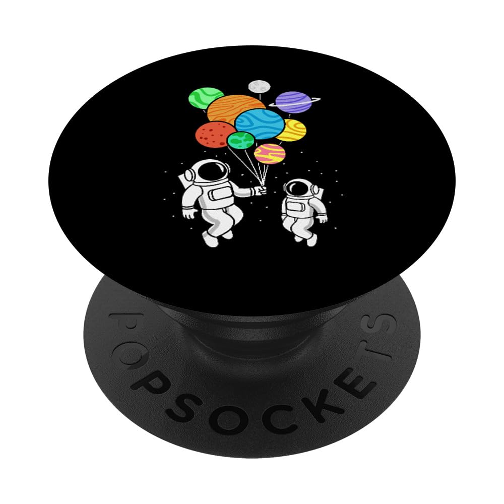 Astronaut Holding Planet Balloons Space-Themed PopSockets - Swappable Adhesive PopGrip for Phones & Tablets | Perfect Gift for Space Lovers, Sci-Fi Fans & Astronomy Enthusiasts
