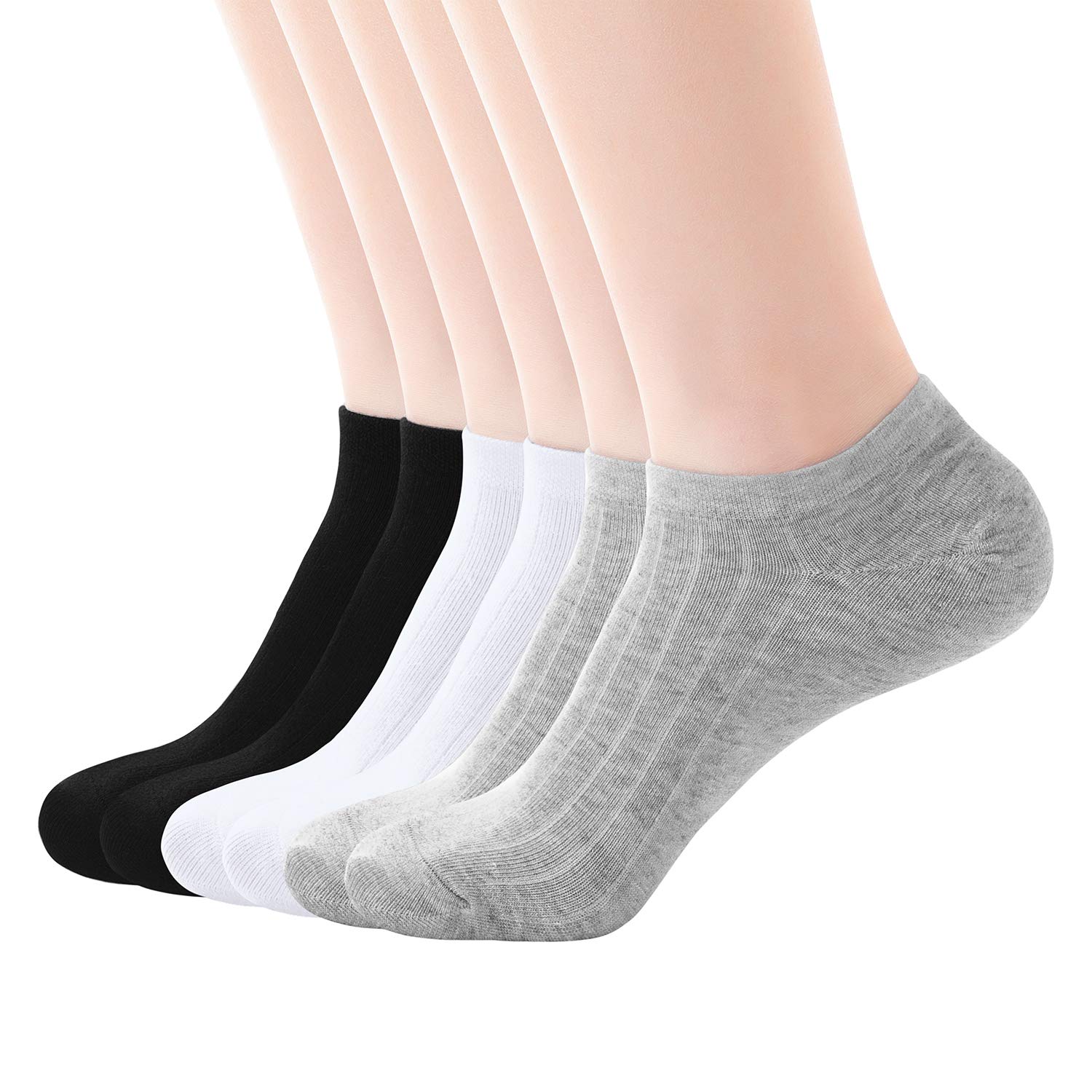 ROSEHONEY Women's Low Cut Ankle Socks - 6 Pairs Thin Cotton Athletic Casual Short Socks for Running, Yoga & Everyday Wear