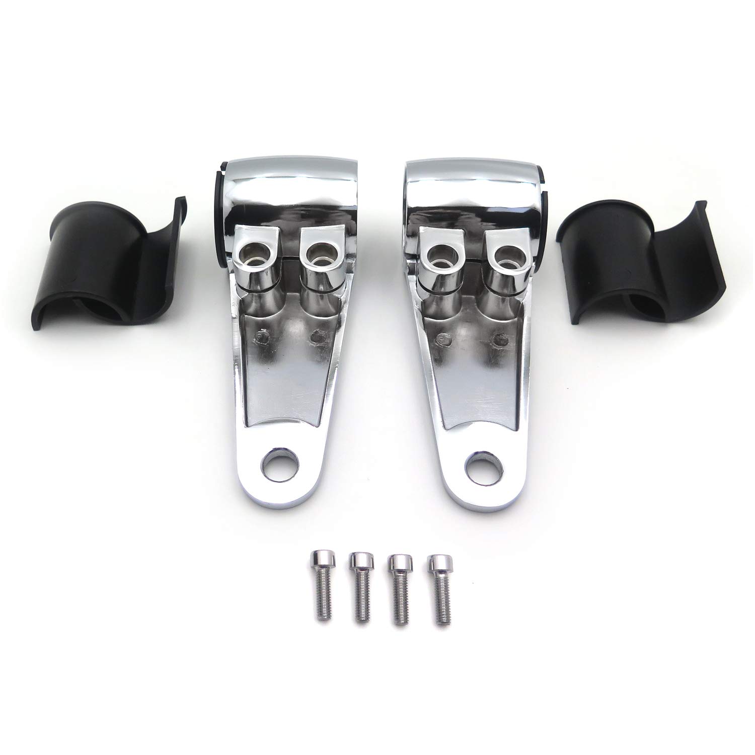 Chrome Billet Aluminum Headlight Fork Mounting Brackets - Compatible with 35mm, 39mm, 41mm Forks - Universal Fit for Motorcycle, Dirt Bike, Cruiser & Cafe Racer - Easy Installation & Durable Construction