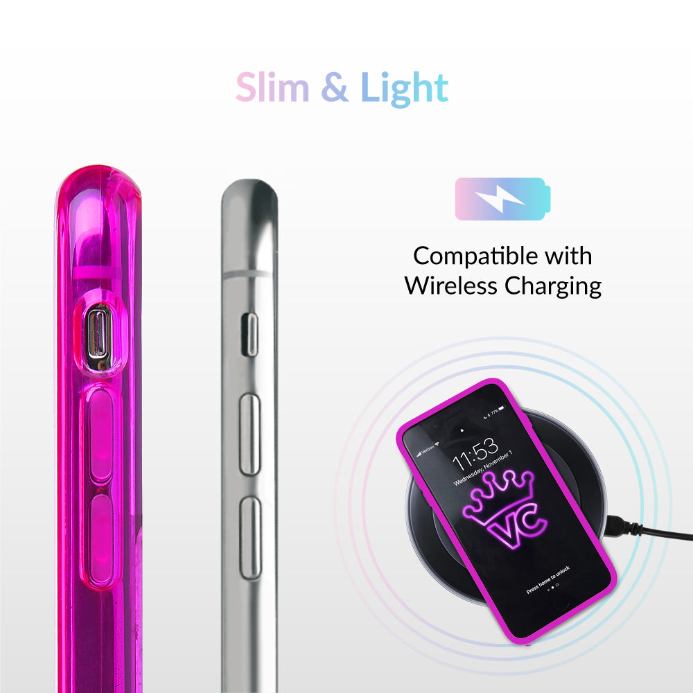 Neon Purple iPhone Case - Shockproof & Slim Protective Cover for iPhone 12/13/14/15 Pro Max - Perfect for Everyday Use, Travel & Outdoor Activities
