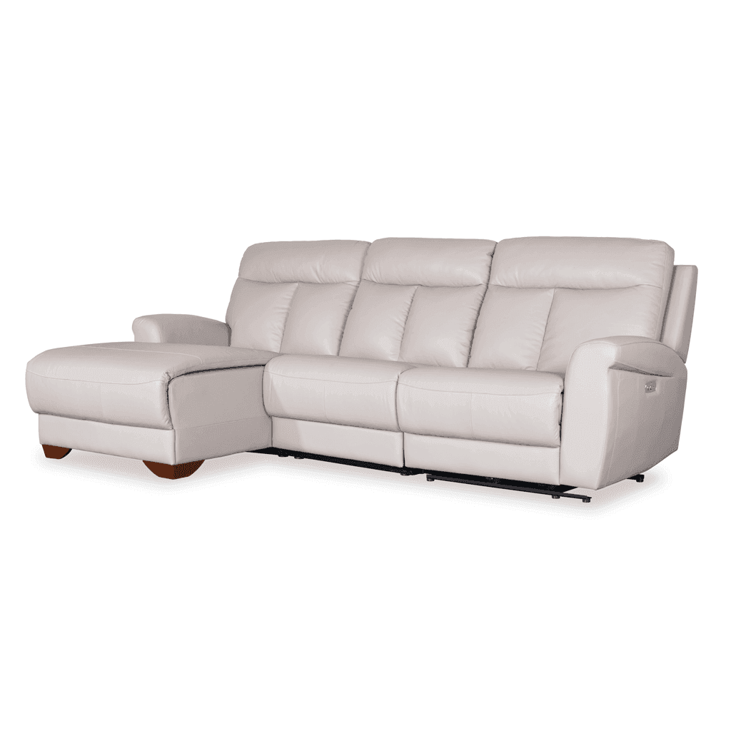 Finley L-Shaped Electric Leather Recliner Sofa - Power Lift Reclining Chair for Living Room, Home Theater & Office Comfort