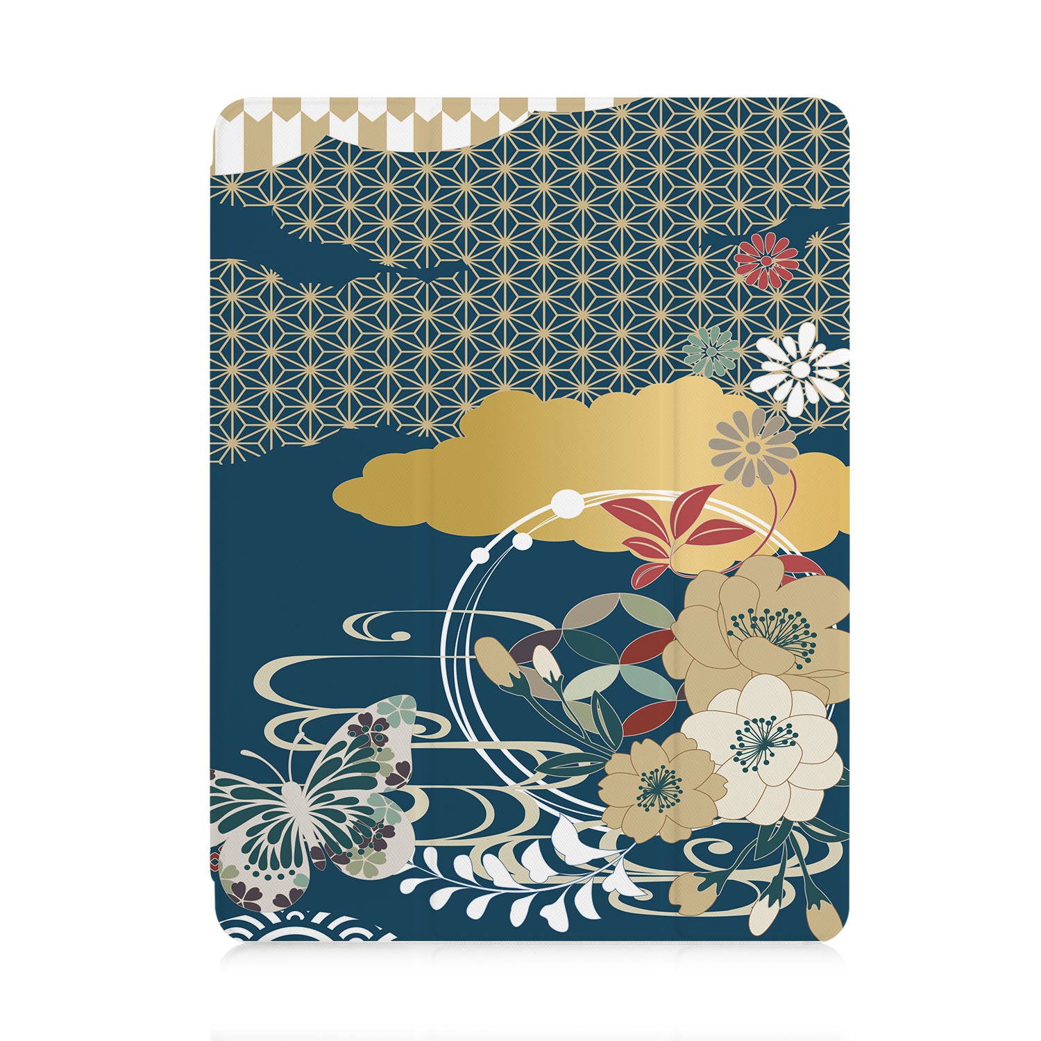 Japanese Pattern iPad Trifold Case - Premium Protective Cover for iPad Air/Pro, Stylish & Durable with Auto Sleep/Wake Feature - Perfect for Work, Travel & Daily Use