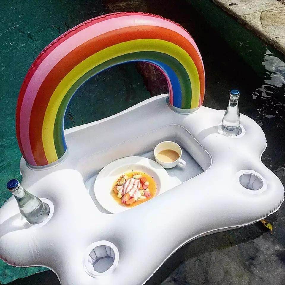 Vibrant Rainbow Food Float - Fun & Colorful Pool Party Accessory for Kids & Adults - Perfect for Summer BBQs, Beach Days & Poolside Relaxation