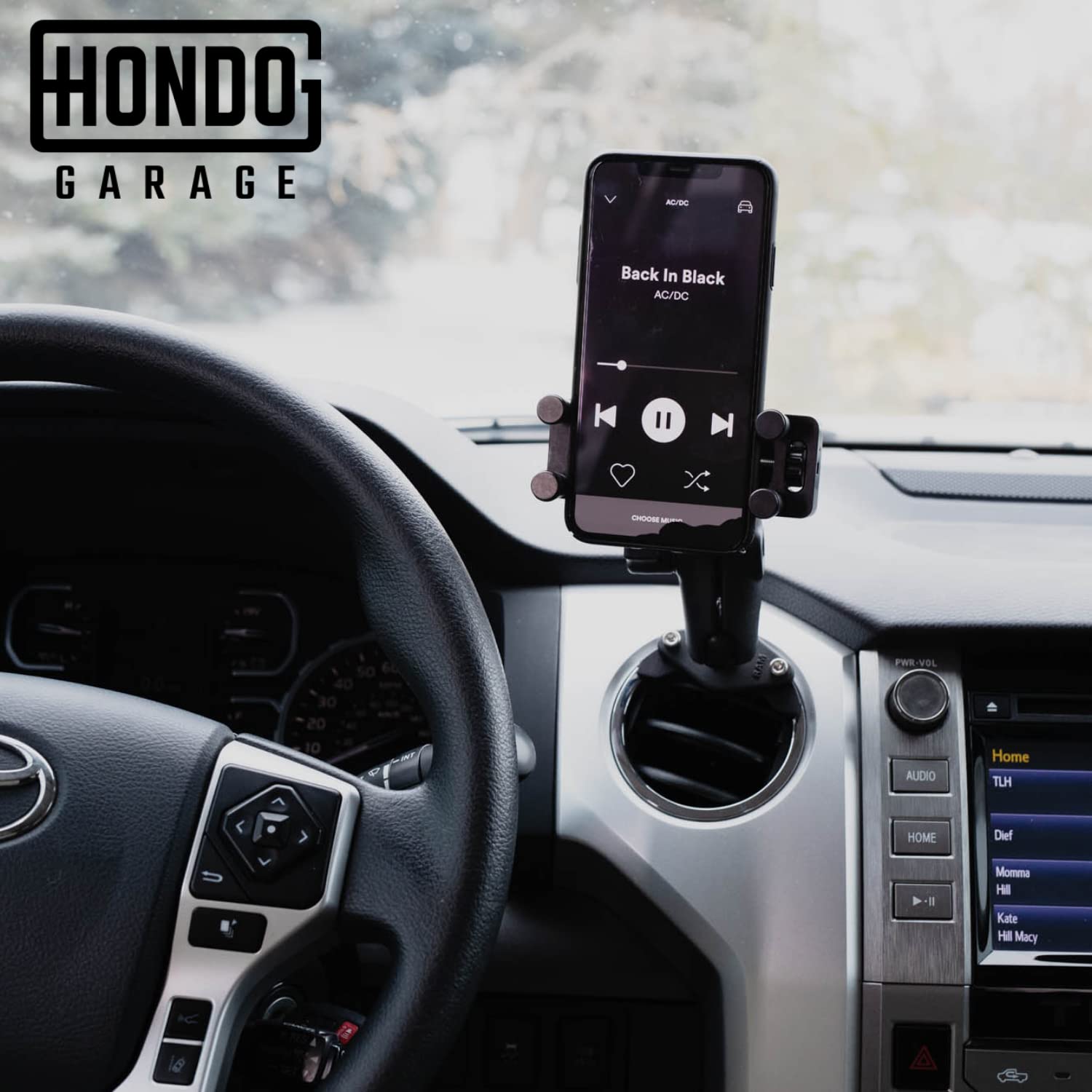 Hondo Garage Toyota Tacoma Phone Mount - Heavy Duty All Metal CNC Machined Car Vent Phone Holder with 90 lbs Clamping Force | Made in USA | Perfect for Off-Roading, Commuting & Hands-Free Navigation