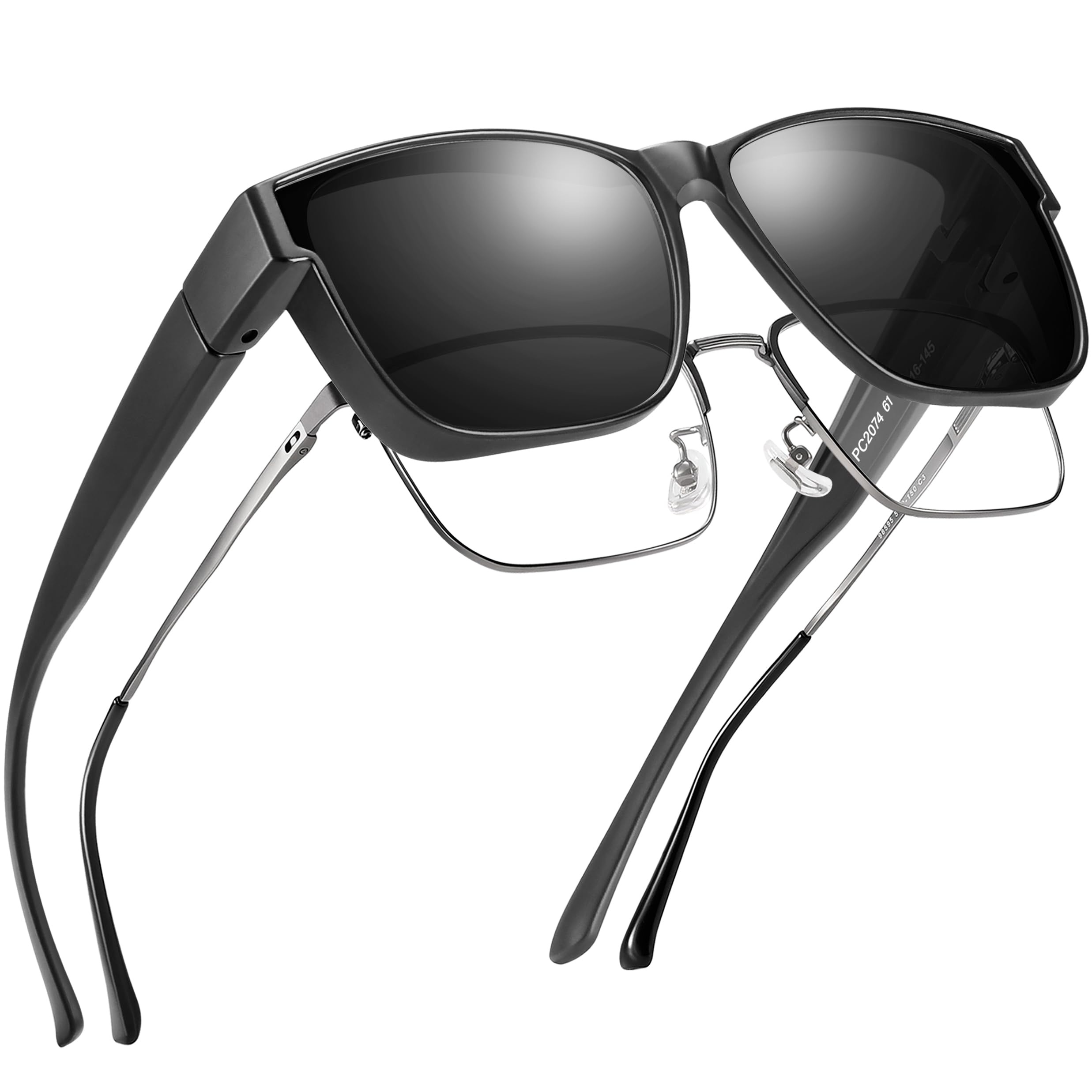 Polarized Sunglasses Over Glasses for Men & Women - Lightweight UV400 Protection Fit Over Prescription Eyewear - Perfect for Driving, Outdoor Sports & Daily Wear