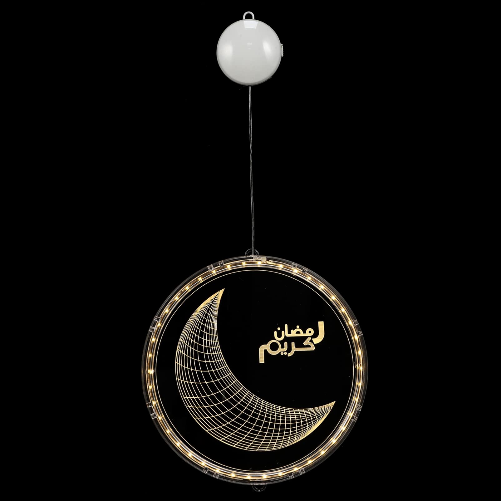 Beaupretty Eid Ramadan Window Lights - Moon Star Fairy Lights with Suction Cups for Muslim Mubarak Party Decorations (24cm, Style 3) | Islamic Festival Wall Decor for Home, Mosque & Celebration Events
