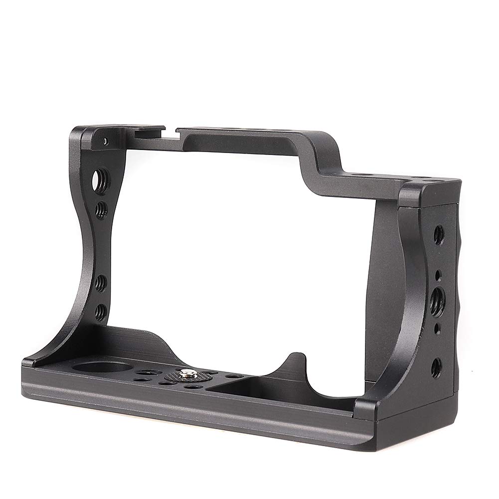 Aluminum Alloy DSLR Camera Cage Stabilizer with Cold Shoe & Top Handle Grip for Canon EOS M50 - Perfect for Vlogging, Filmmaking & Professional Photography