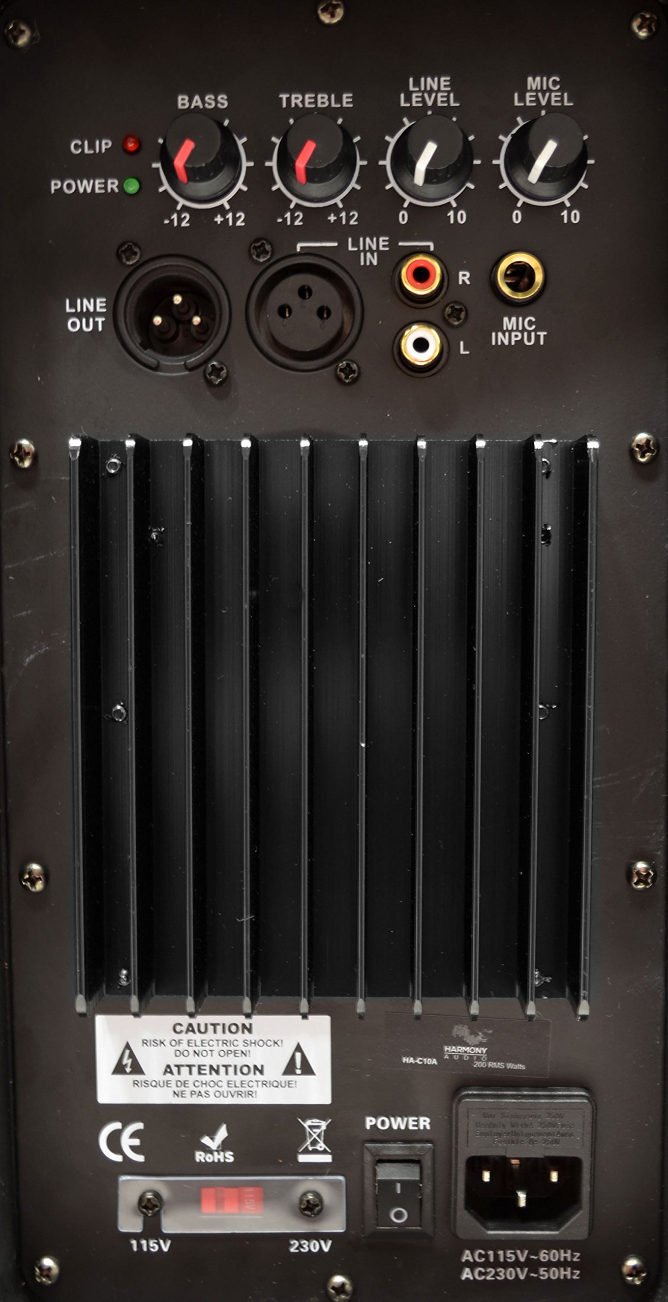 Harmony Audio HA-C10A Pro DJ 10-Inch 400W Powered PA Speaker with XLR Cable & Stand - Perfect for Live Music, Events, and Outdoor Performances