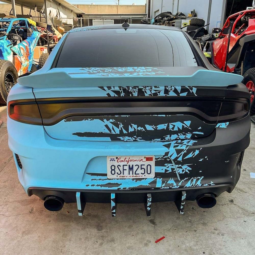 Vicrez V3R Style Rear Diffuser vz102166 for Dodge Charger Widebody 2015-2022 - High-Performance Carbon Fiber Diffuser for Enhanced Aerodynamics & Aggressive Styling - Perfect for Racing, Car Shows & Street Performance Upgrades