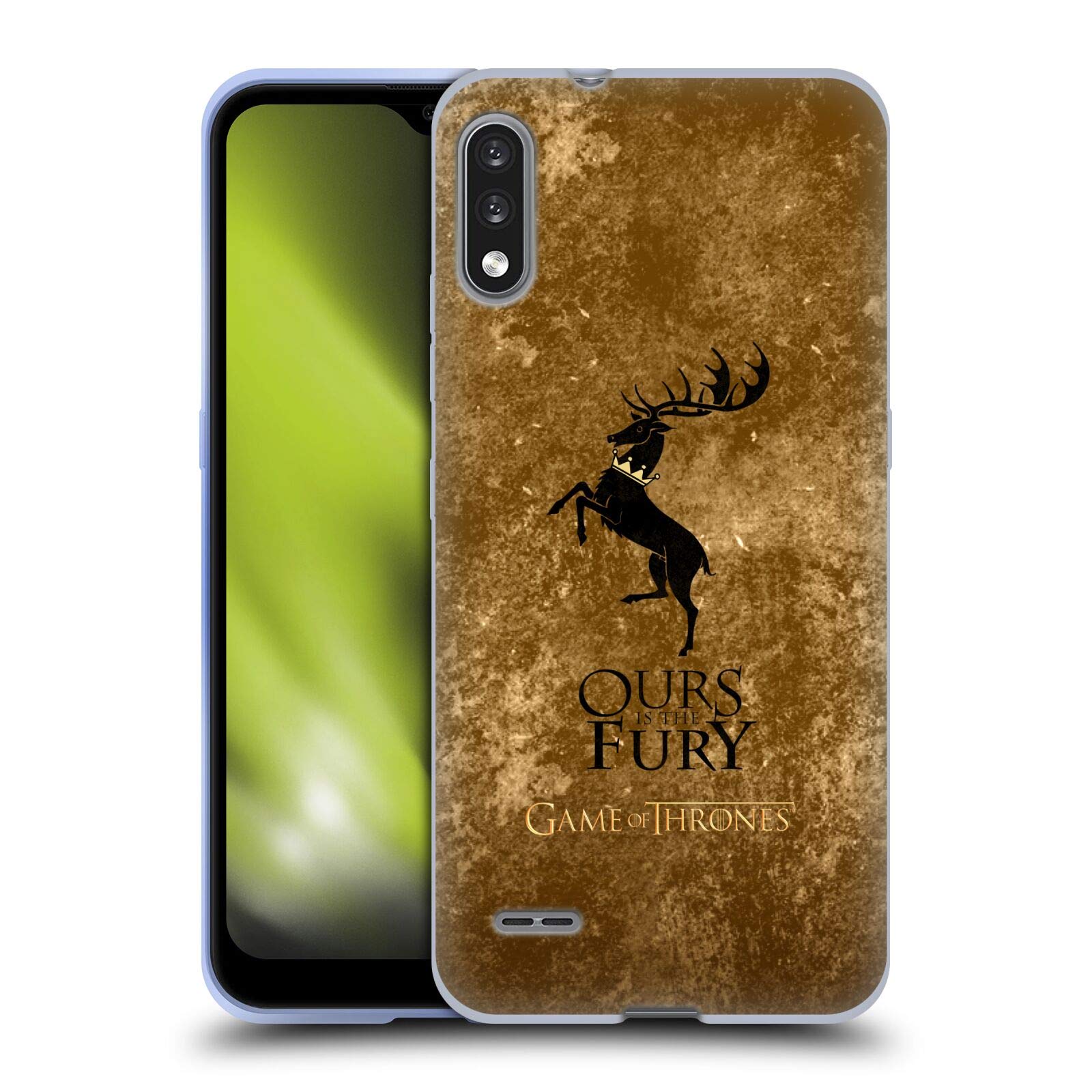 Head Case Designs HBO Game of Thrones Baratheon Distressed Leather Phone Case for LG K22 - Durable Soft Gel Cover with Sigil Design for Fans & Collectors
