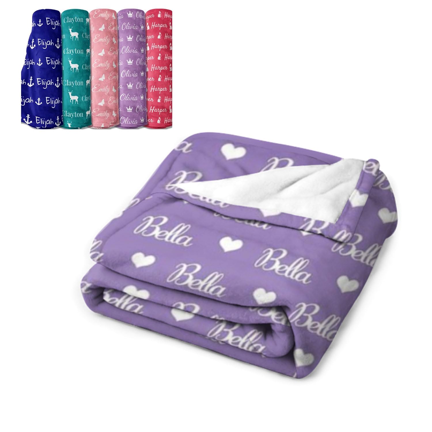 Custom Name Flannel Blankets - Personalized Throw Blankets for Women, Men, Kids & Baby | Cozy Gifts for Birthday, Christmas & Home Decor | Soft Fleece Blanket for Couch, Bed & Nursery