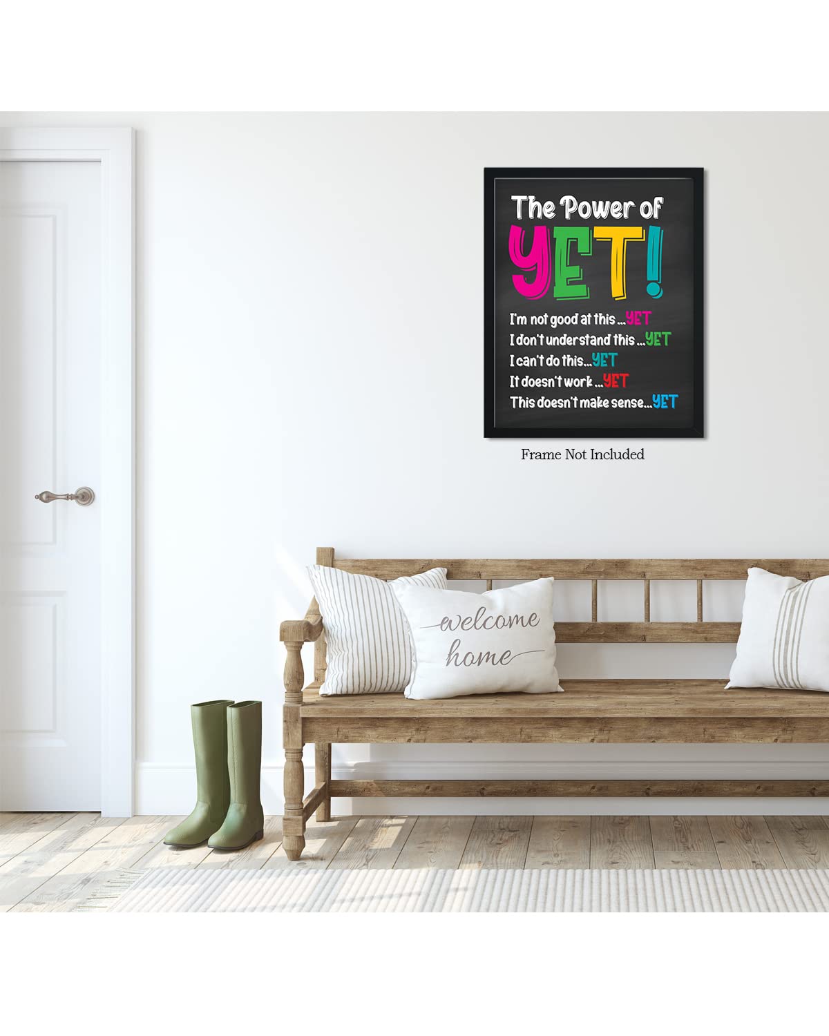 The Power of Yet - Motivational Mental Health Wall Art for School Psychologists & Counselors - 16x20 Unframed Classroom Poster - Inspirational Decor for Counseling Offices, Teacher Supplies & Kids Bedrooms