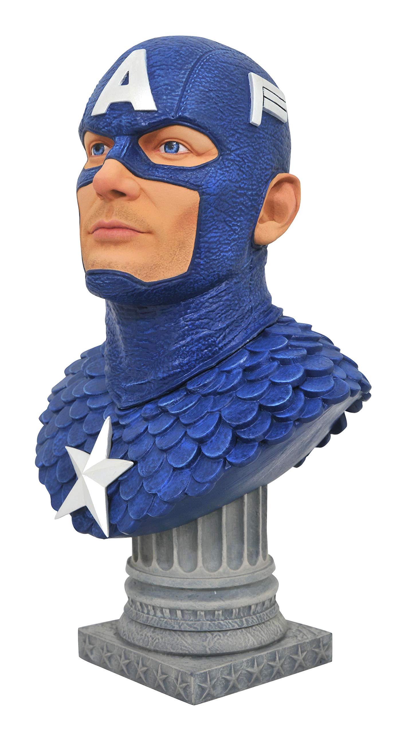 Marvel Comics Captain America 1:2 Scale 3D Bust Statue - Premium Collectible Figure for Superhero Fans | Home Display, Office Decor, Gift for Comic Lovers
