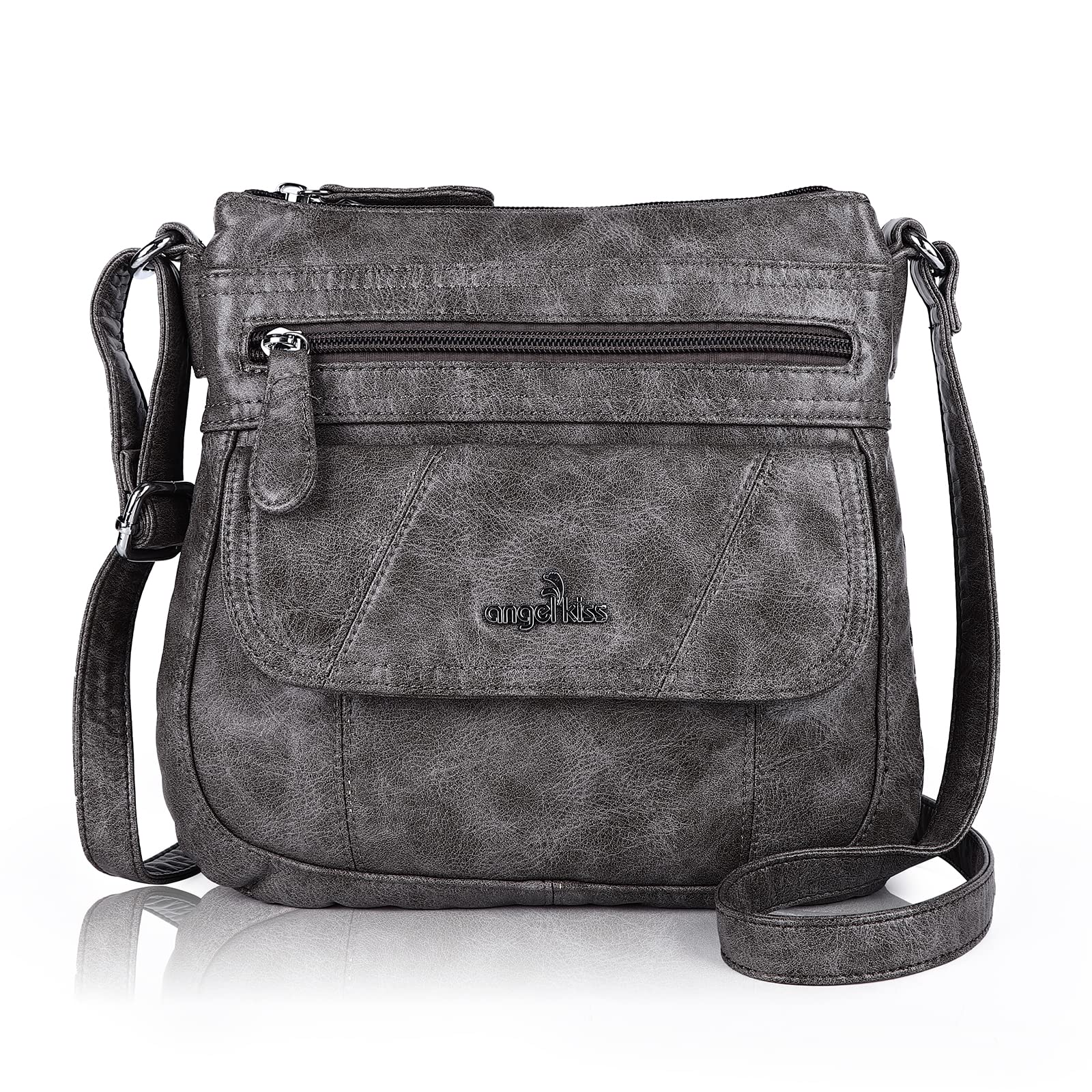 Angel Kiss Women's Crossbody Bag - PU Leather Adjustable Shoulder Purse for Everyday Use, Travel & Shopping