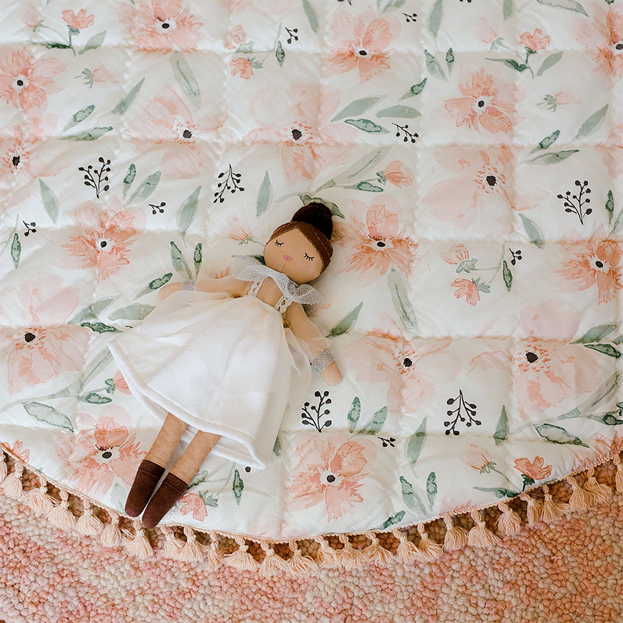 Crane Baby Parker Quilted Playmat - Soft & Safe Play Mat for Infants & Toddlers - Perfect for Nursery, Playroom & Daycare Floor Activities