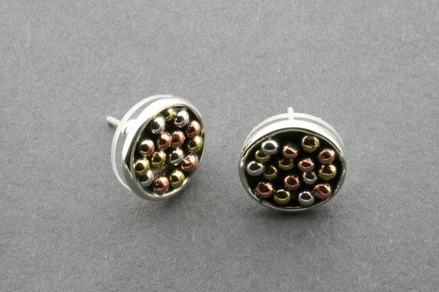 Multi Bead Disc Stud Earrings for Women - Trendy Boho Chic Jewelry for Parties, Weddings & Everyday Wear