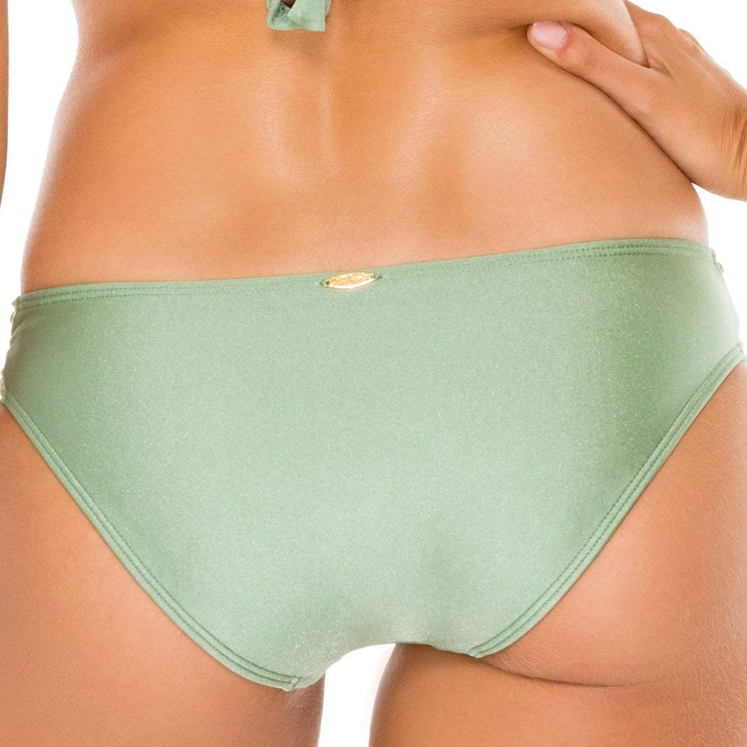 Luli Fama Women's Full Coverage Bikini Bottom - Mambo Lace Up Grommet Swimwear for Beach, Pool & Vacation | High Waisted Comfortable Swim Shorts for Women