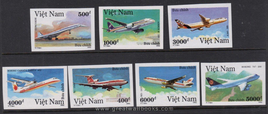 1992 Vietnam Airplane Stamps SC 2331-7 MNH - Collectible for Aviation Enthusiasts