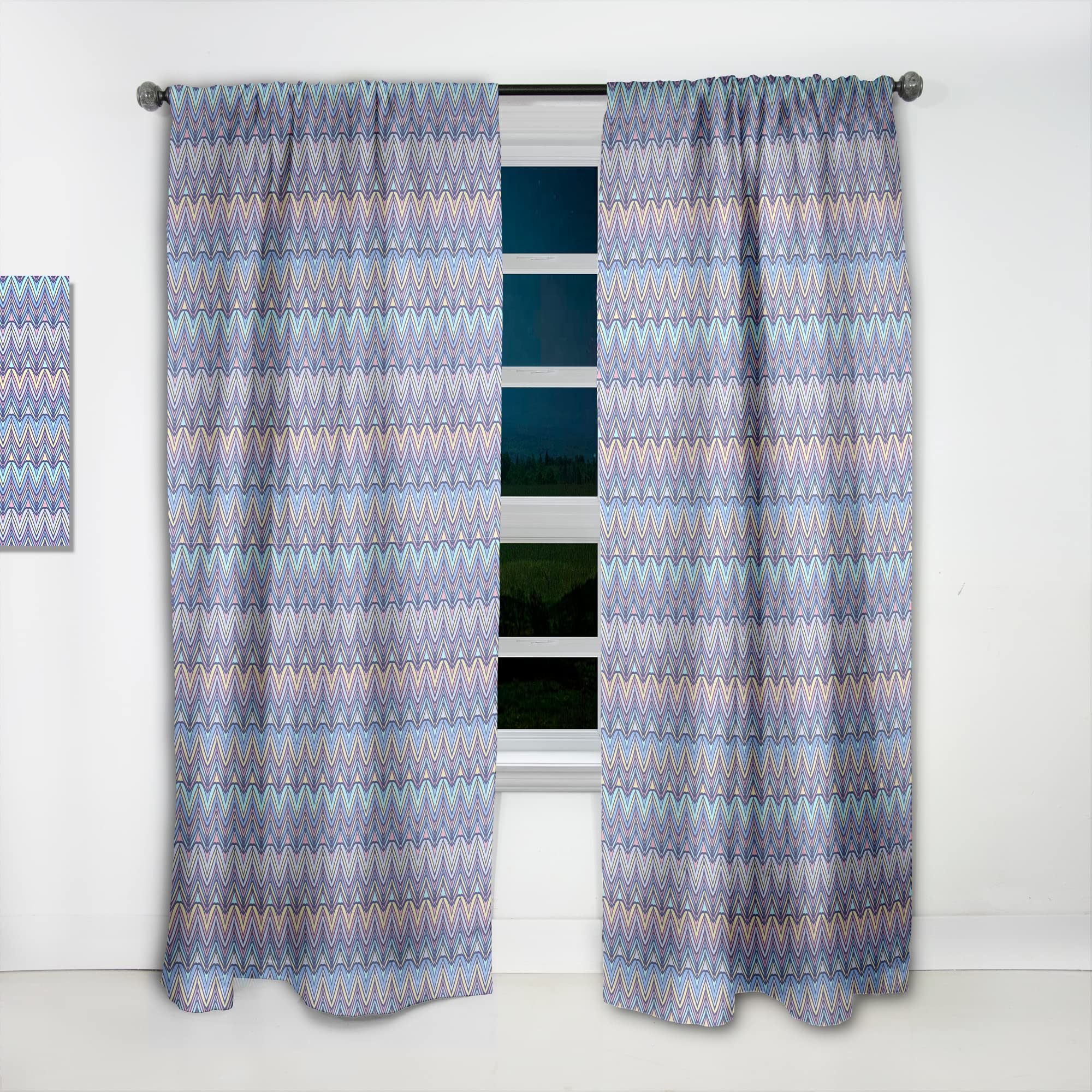 DesignQ Thermal Insulated Zig Zag Pattern Curtains - Single Panel 52x120 - Blackout Drapes for Bedroom & Living Room - Perfect for Home Decor, Privacy & Energy Efficiency