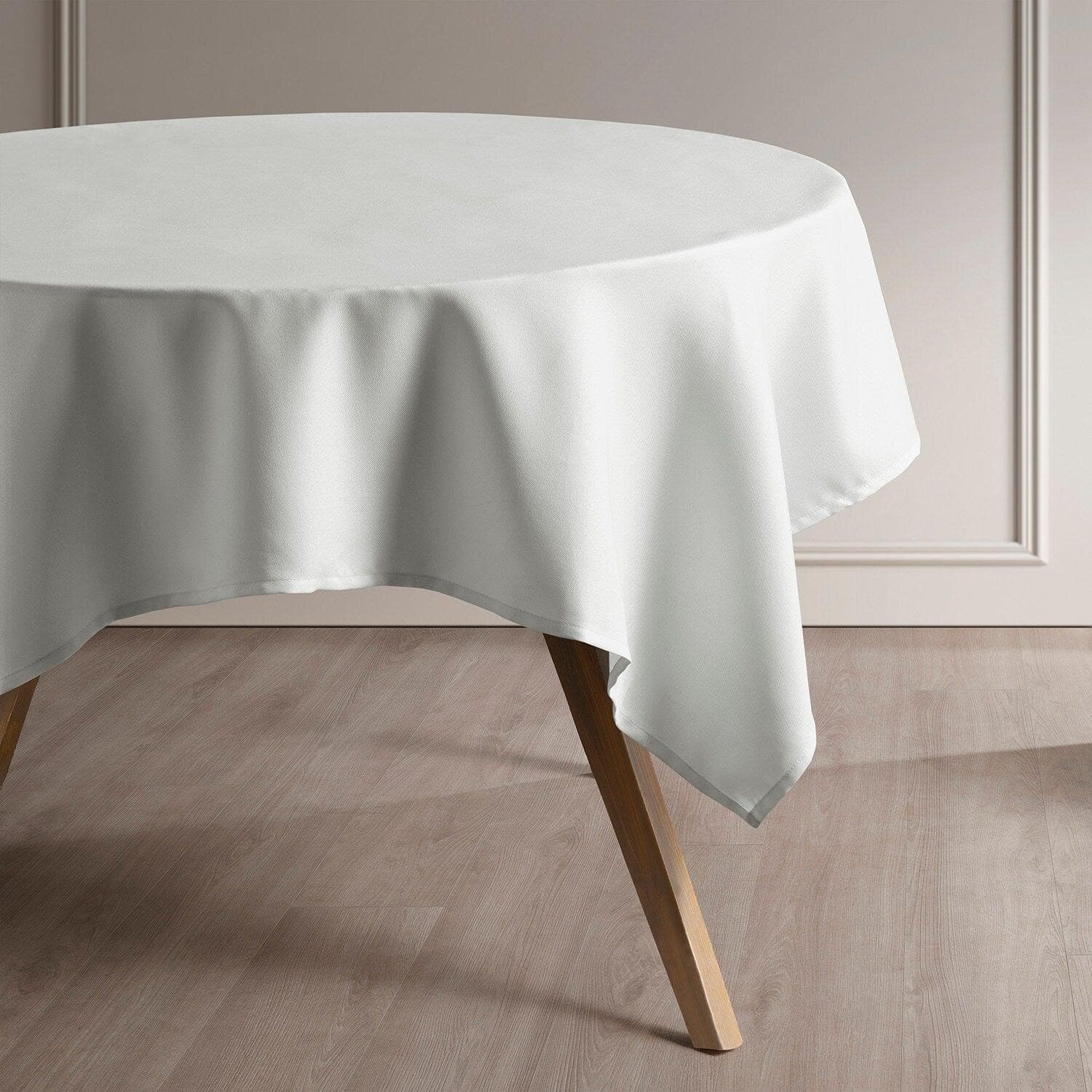 Premium Off-White Performance Twill Tablecloth - Stain & Wrinkle Resistant - Perfect for Weddings, Parties & Fine Dining (60