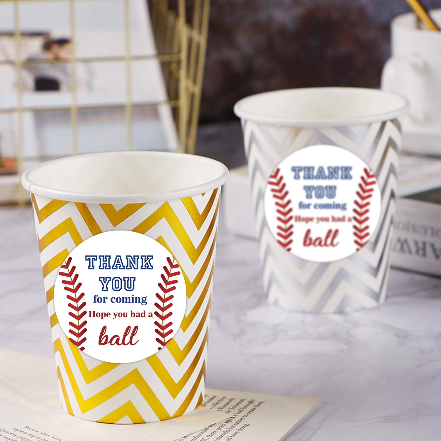 50 Pack Baseball Stickers - 2 Inch Round Baseball Party Favor Labels for Birthday Decorations, Team Sports Events & Thank You Gifts - Perfect for Baseball Theme Parties, Locker Decor, Scrapbooking & Water Bottles