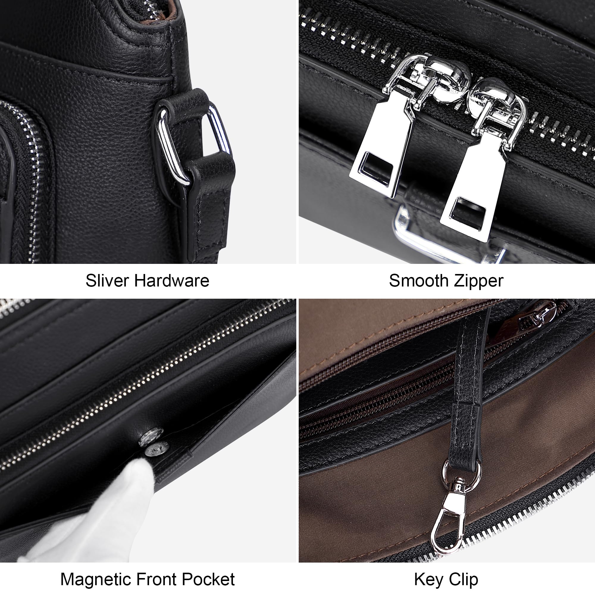 Genuine Leather Crossbody Bags for Women - Small Ladies Handbags & Purses with Card Slots - Stylish & Functional Everyday Carry for Work, Travel & Shopping