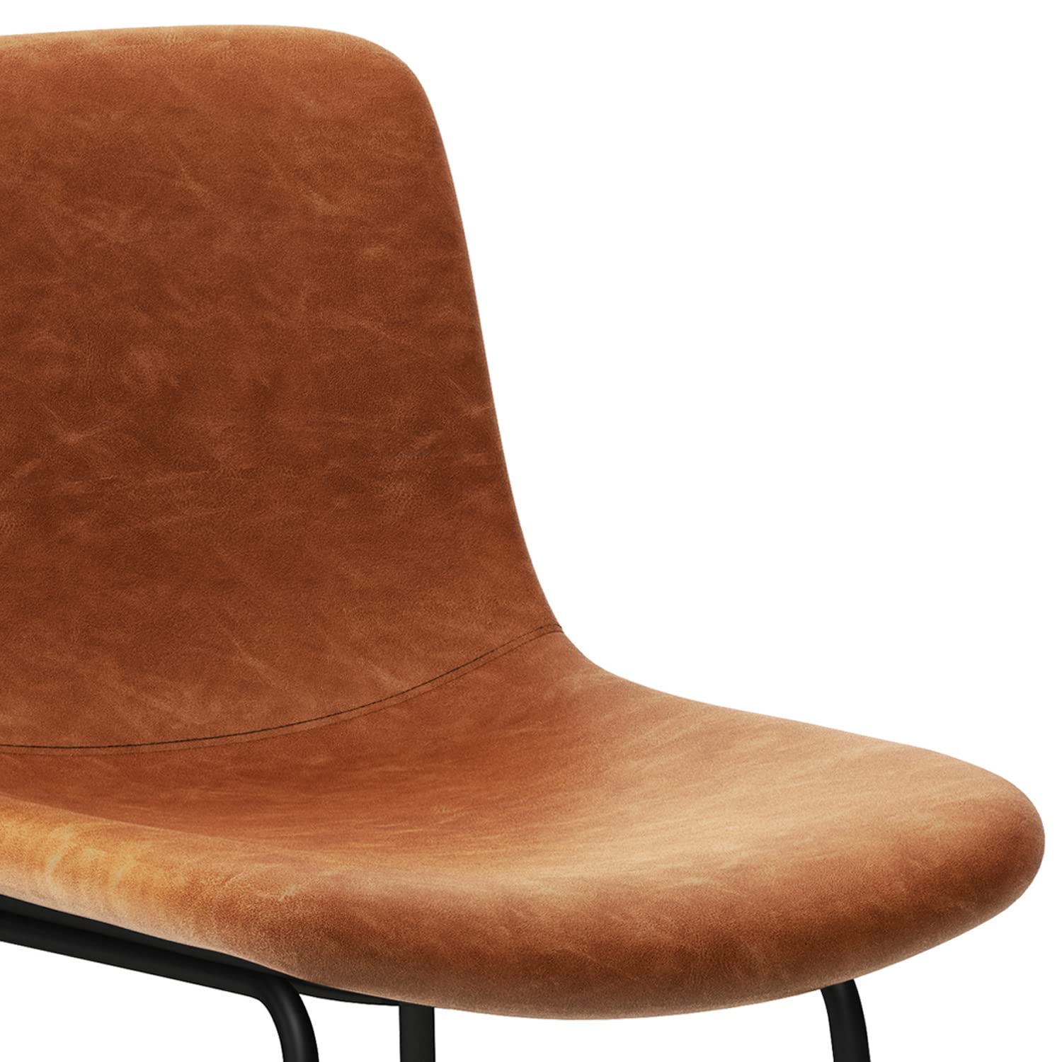 SIMPLIHOME Jolie Contemporary 28 Inch Bar Stool Set of 2 - Camel Brown Vegan Faux Leather Counter Height Stools for Kitchen Island, Breakfast Bar & Dining Room - Modern Home & Office Furniture