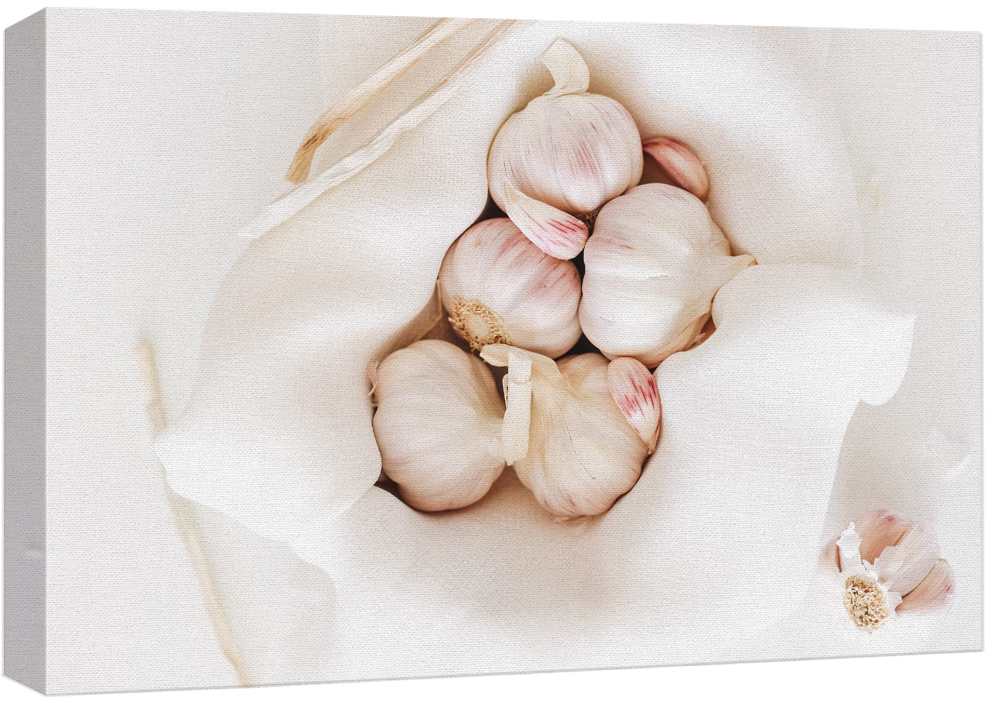 Wall26 Premium Canvas Print - Zesty Garlic Bulb Herb Seasoning Food Photography - 32