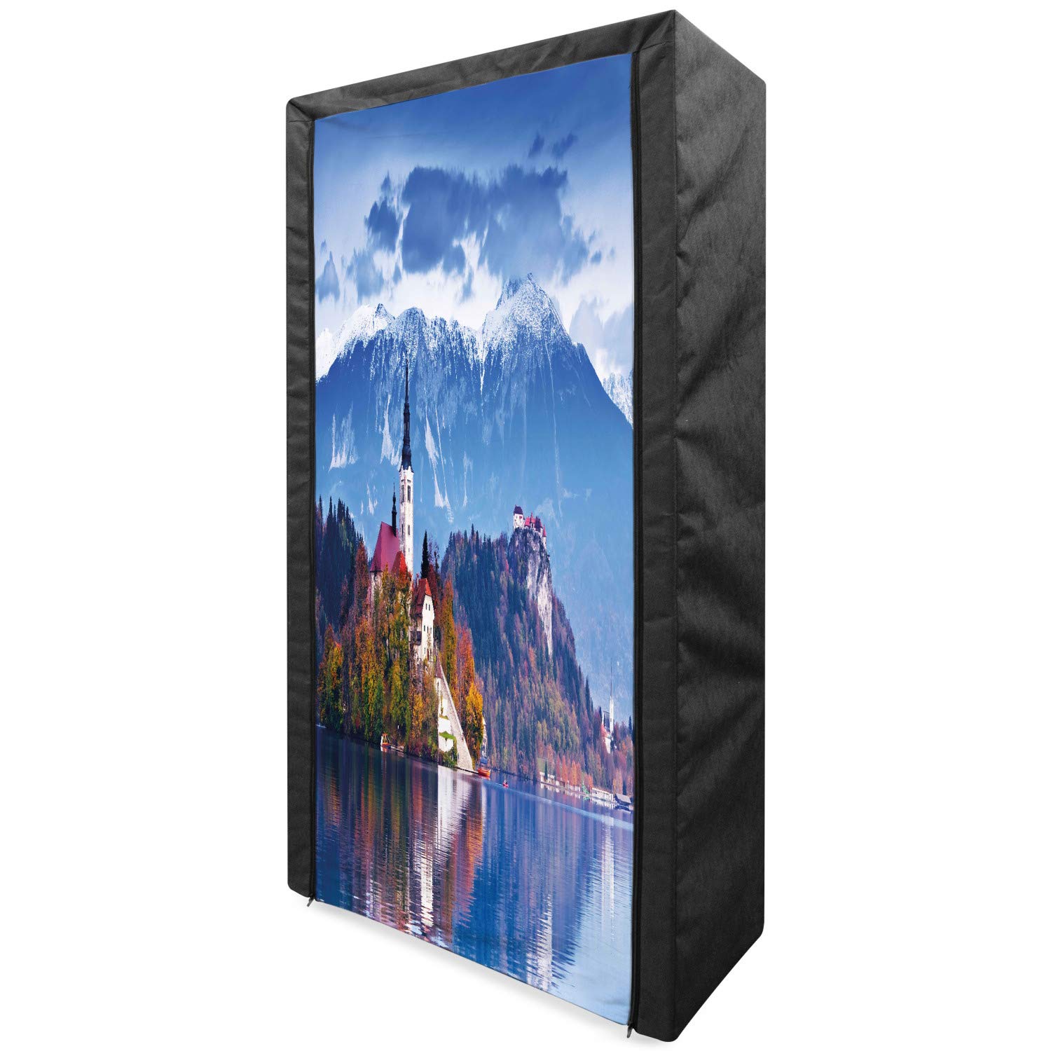 Ambesonne Portable Fabric Wardrobe with Shelves - 33.5