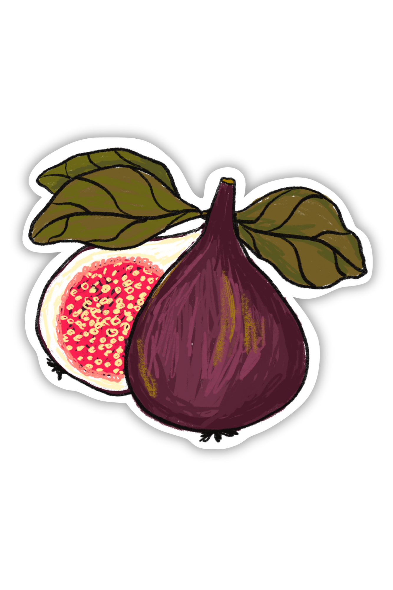 Cute Die-Cut Fig Stickers - Durable Vinyl Decals for Laptops, Water Bottles & DIY Crafts - Perfect for Scrapbooking, Journals & Home Decor