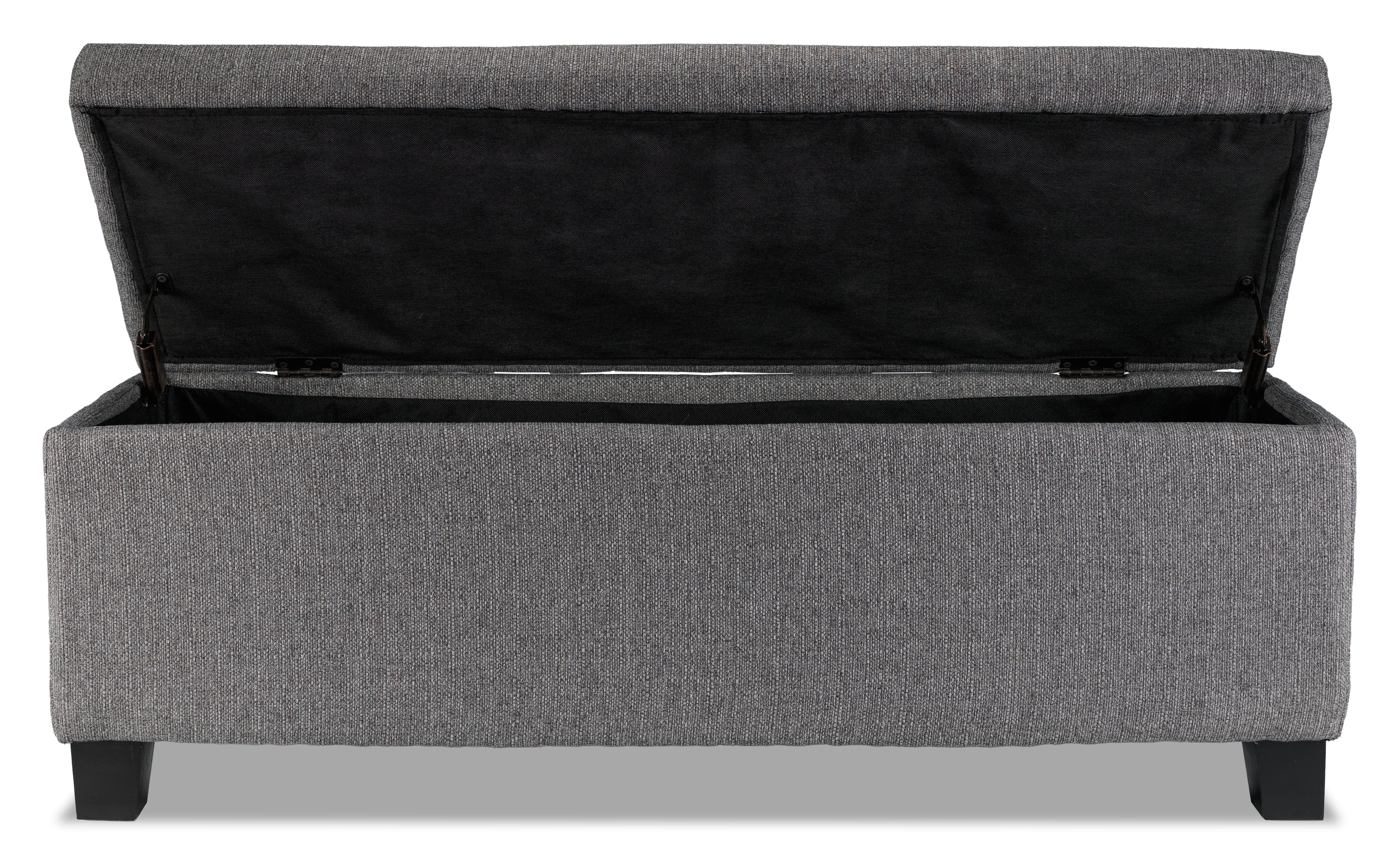 Amelio Dark Grey Ottoman - Modern Storage Footrest Pouf for Living Room, Bedroom & Office - Comfortable and Stylish Home Decor