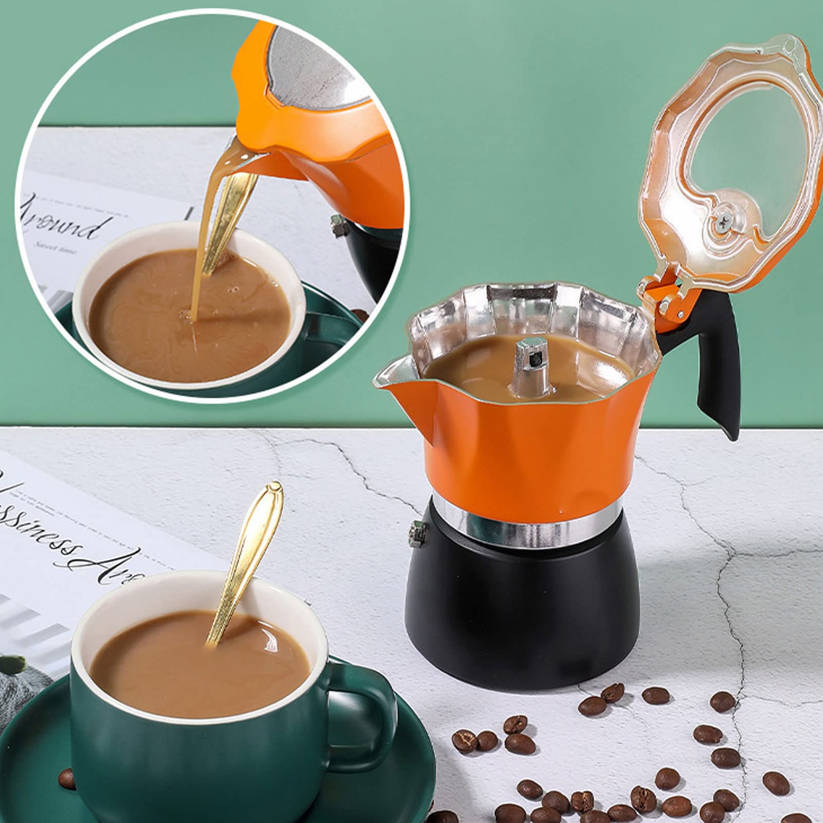 150ML Moka Pot - Italian Stovetop Coffee Maker for Home & Travel | Classic Aluminum Espresso Brewer