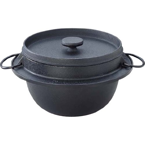 Premium Iwachu 21085 Enameled Cast Iron Rice Pot - 3 Cooking Capacity, Black Nambu Ironware, Induction Compatible - Perfect for Stovetop, Oven & Slow Cooking