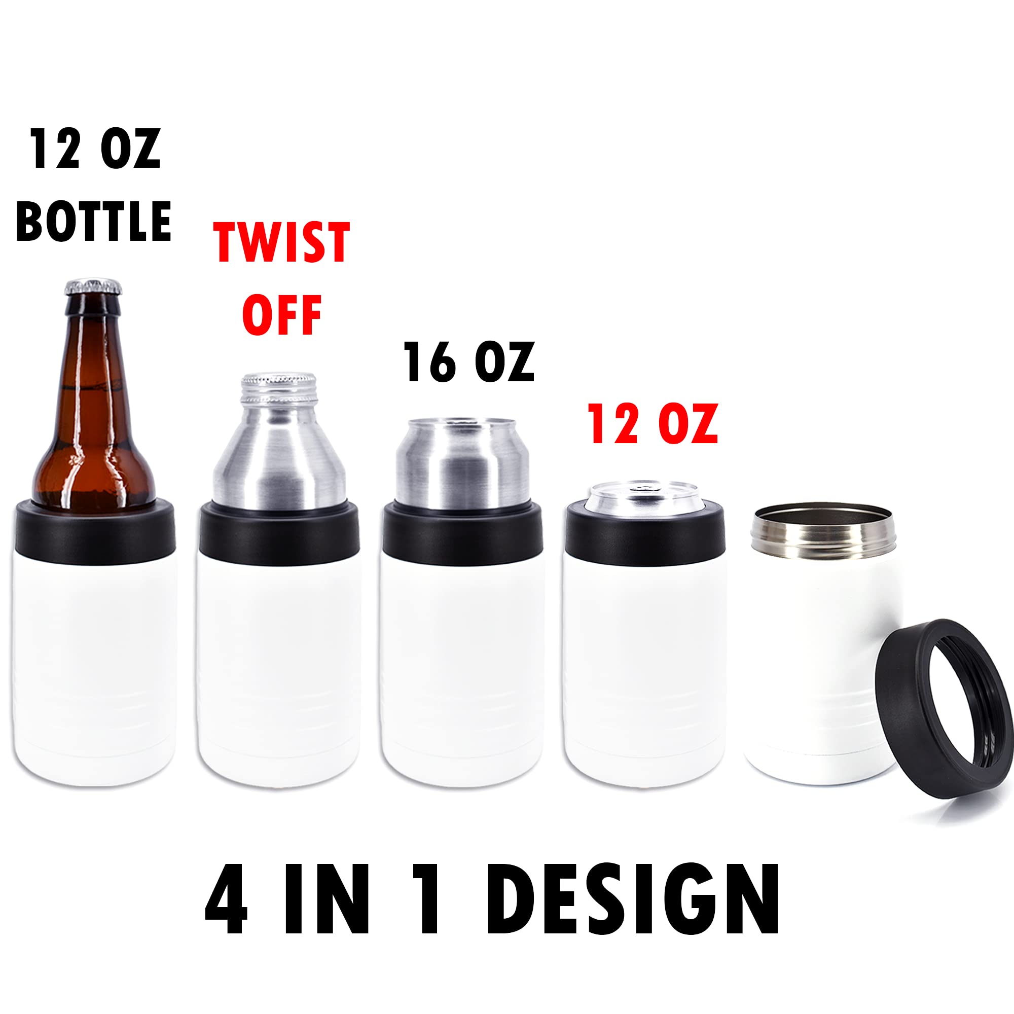 Clear Water Home Goods - 24-Pack 12 oz Stainless Steel Double Wall Vacuum Insulated Tumblers - Powder Coated White - Keeps Drinks Cold for 24 Hours - Perfect for Office, Gym, Picnics & Outdoor Activities