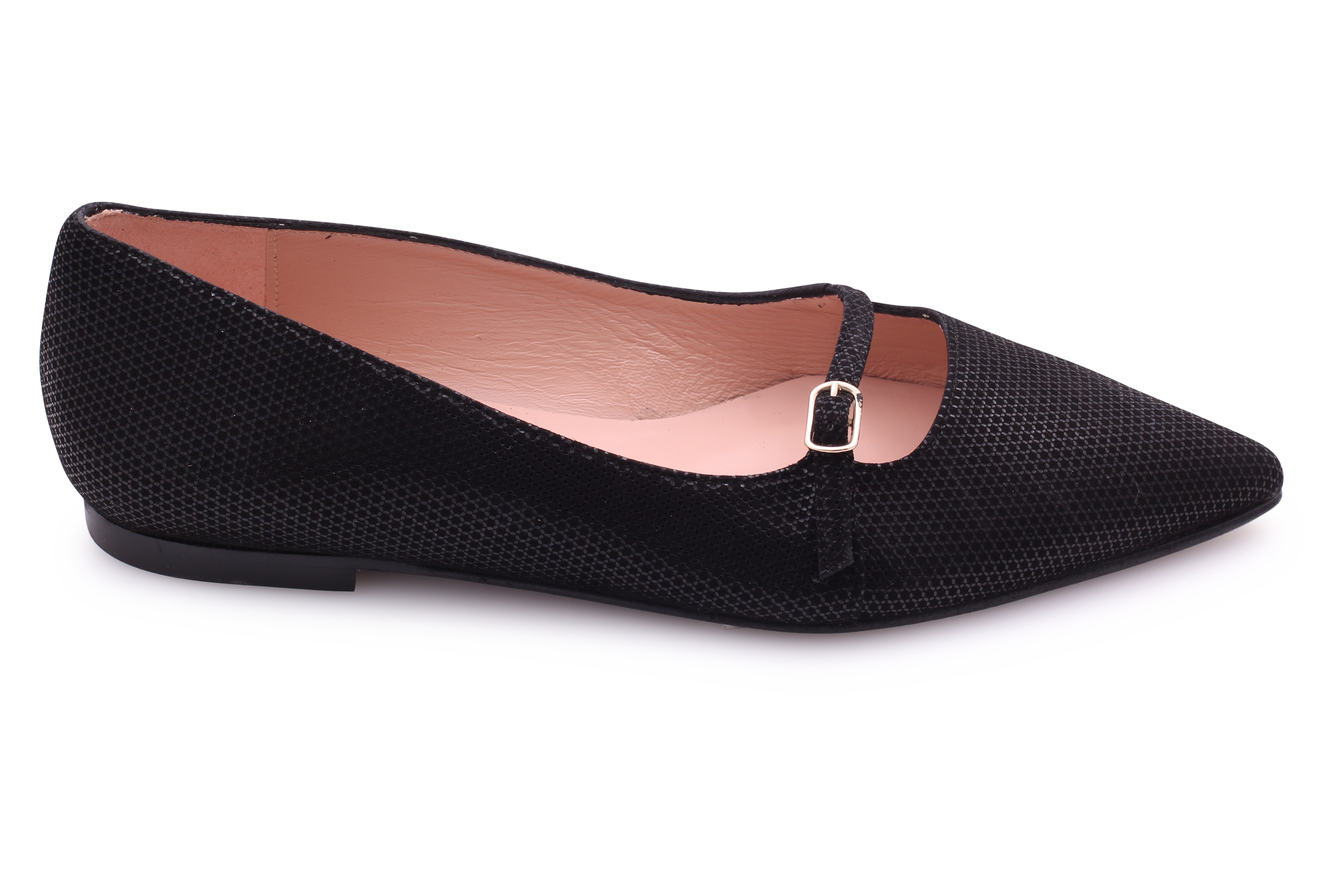 Black Print Suede