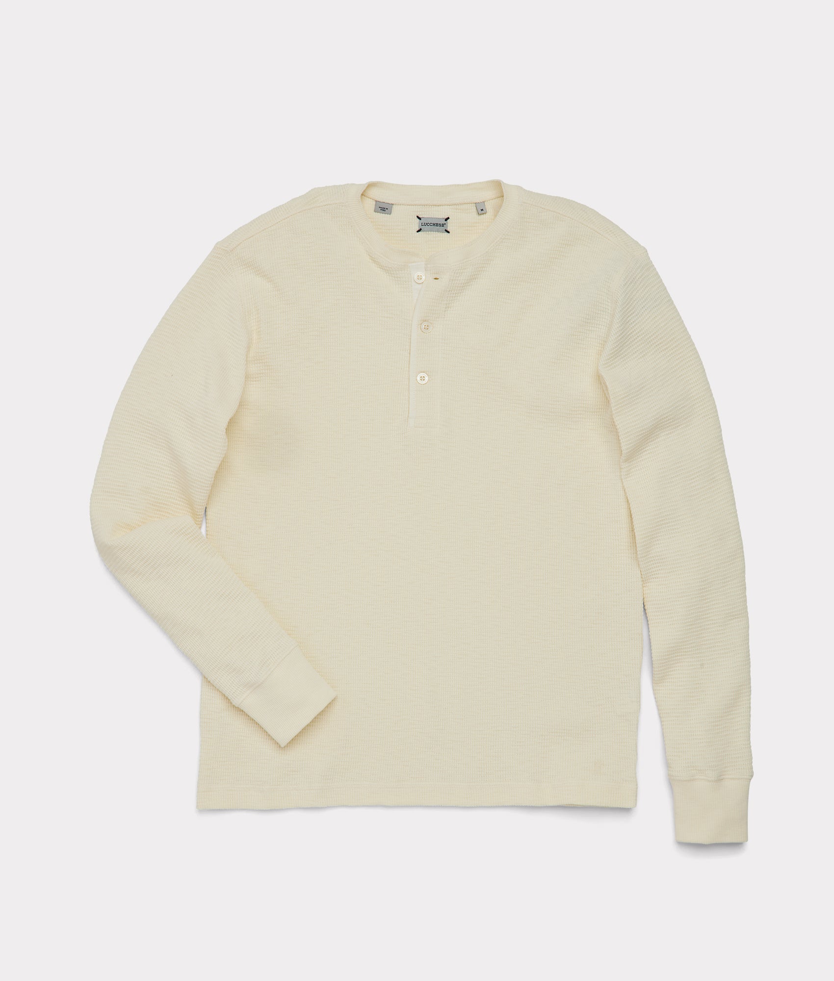 Waffle Henley Shirt for Men - Soft & Breathable Ecru Cotton Top | Perfect for Casual Wear, Layering & Outdoor Activities
