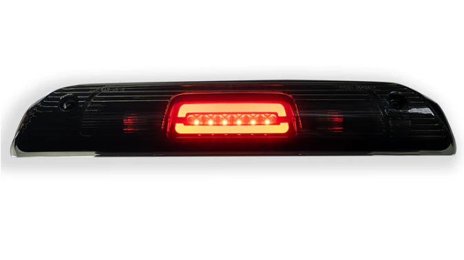 GMC Sierra & Chevy Silverado 3rd Gen 2014-2019 2500/3500 Ultra High Power Red CREE XML LED 3rd Brake Light with White LED Cargo Lights & Smoked Lens - Enhanced Visibility & Style for Pickup Trucks
