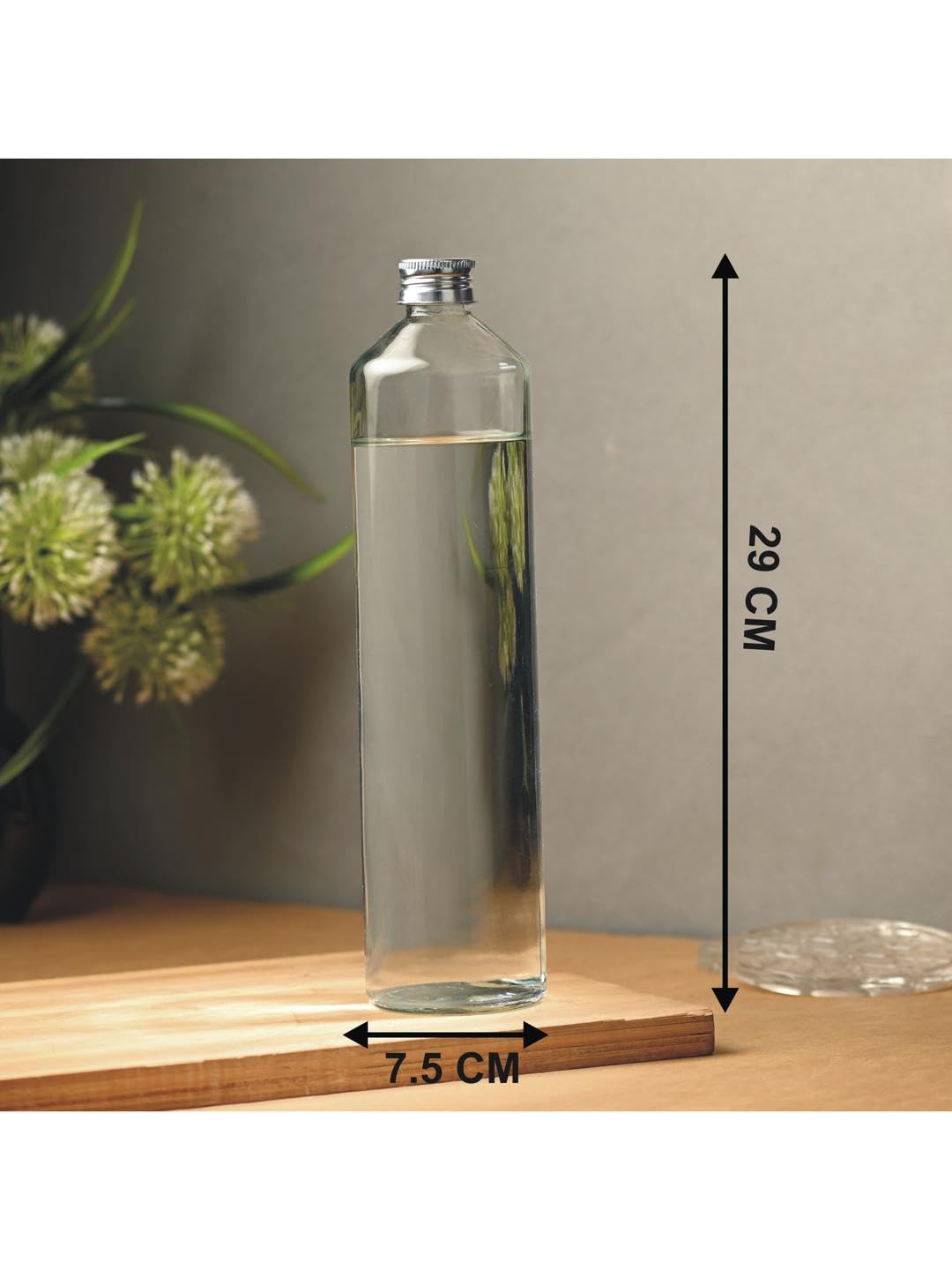 Stylish 850ml Clear Glass Water Bottle - BPA-Free, Food Grade, Leak-Proof - Perfect for Water, Juice, Tea & Healthy Drinks at Home, Office, Gym or Travel